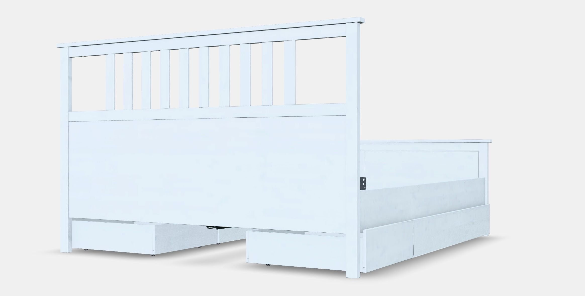 HEMNES Bed frame with 4 storage boxes Low-poly 3D model_6