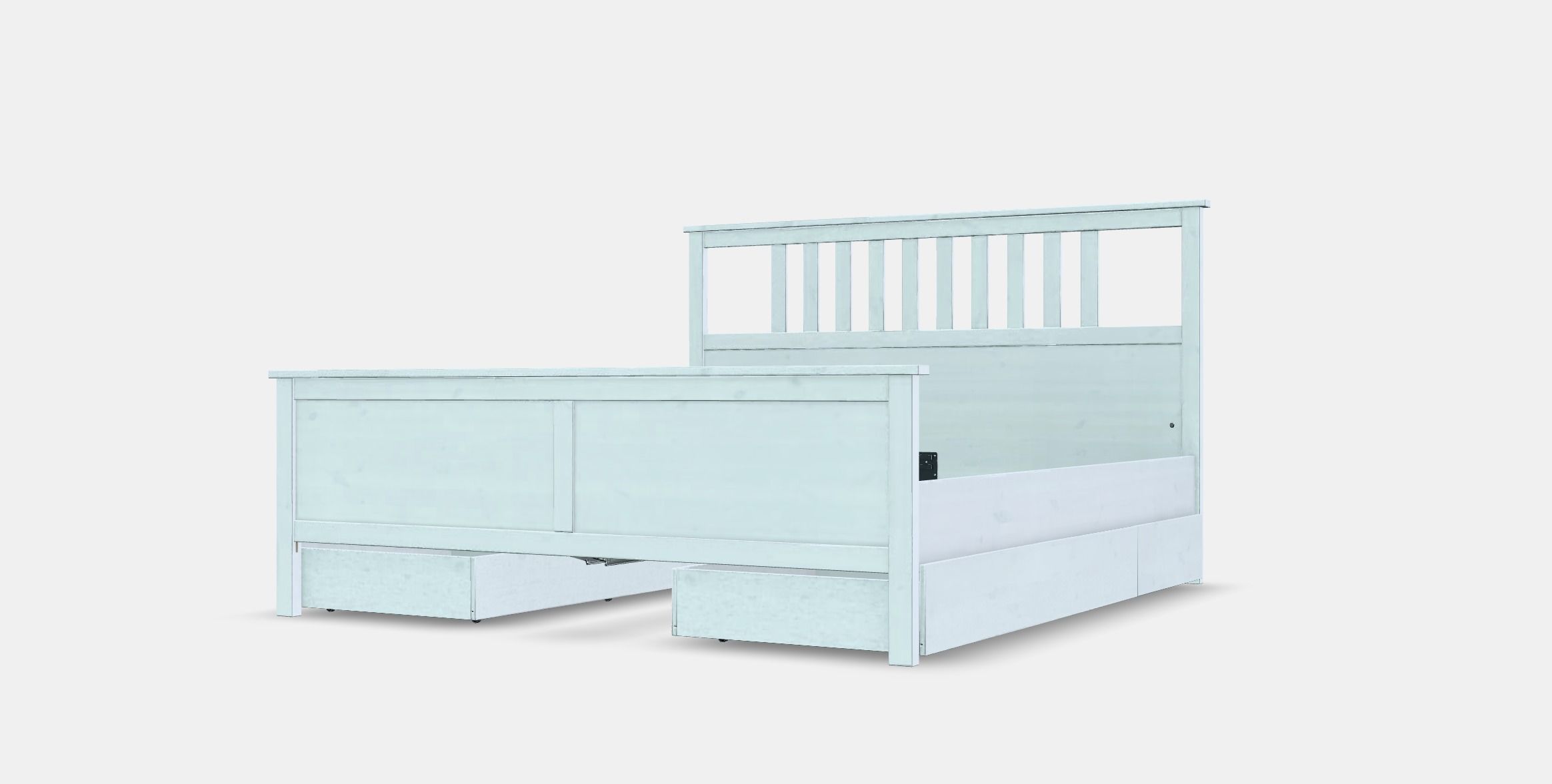 HEMNES Bed frame with 4 storage boxes Low-poly 3D model_13