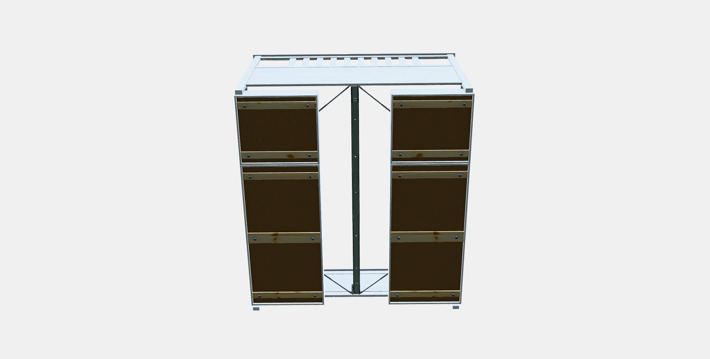 HEMNES Bed frame with 4 storage boxes Low-poly 3D model_7