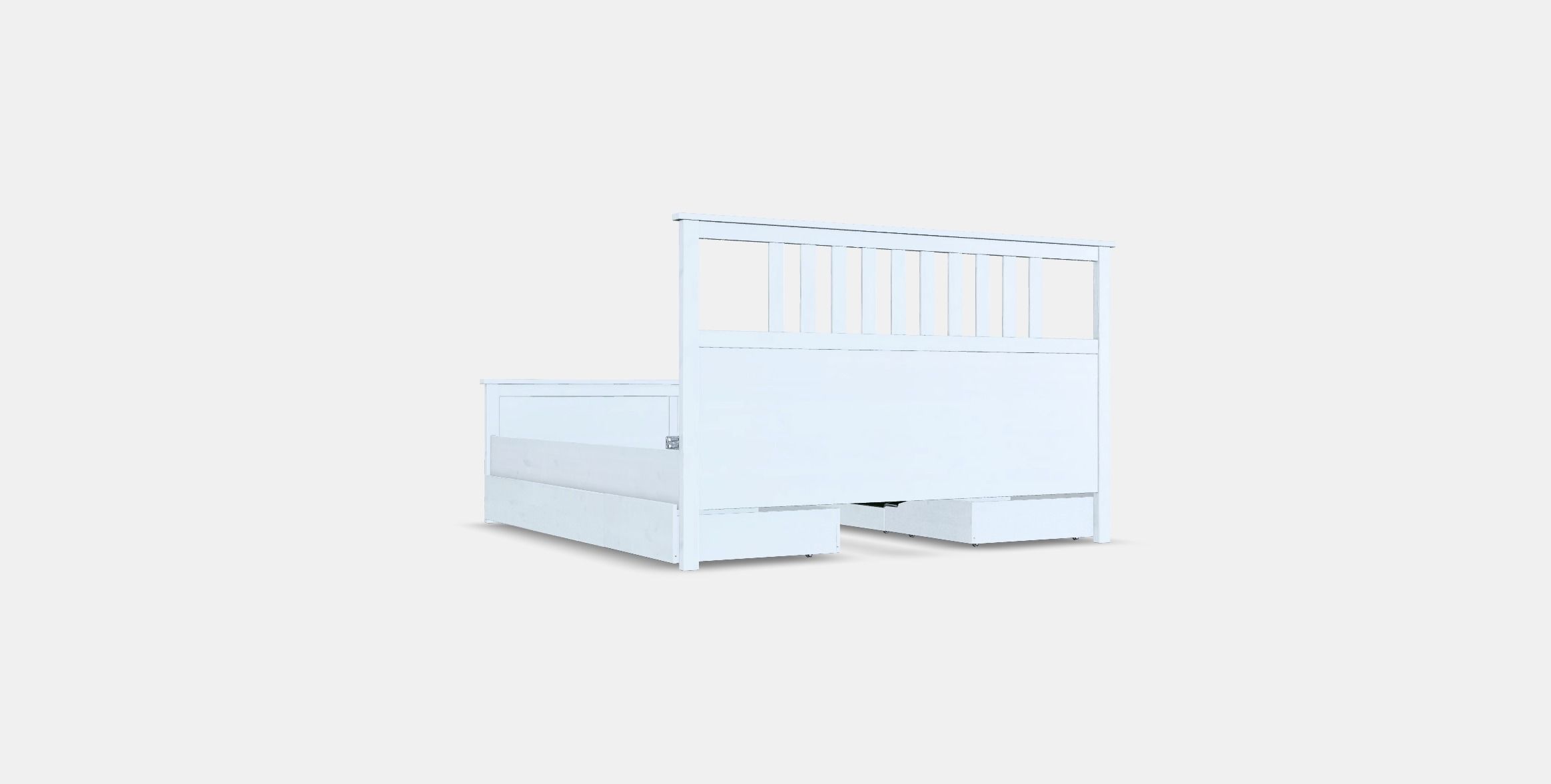 HEMNES Bed frame with 4 storage boxes Low-poly 3D model_16
