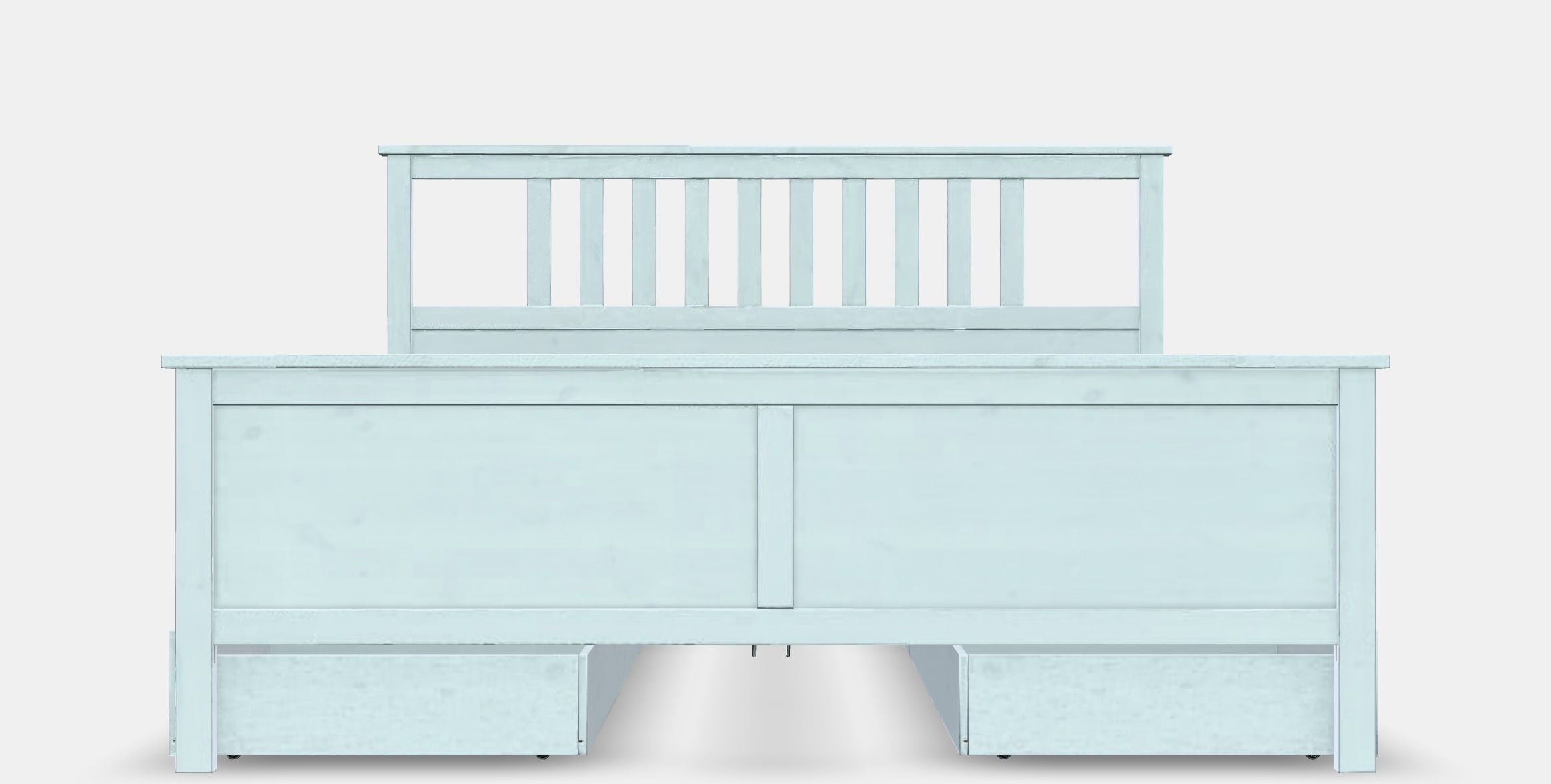 HEMNES Bed frame with 4 storage boxes Low-poly 3D model_11