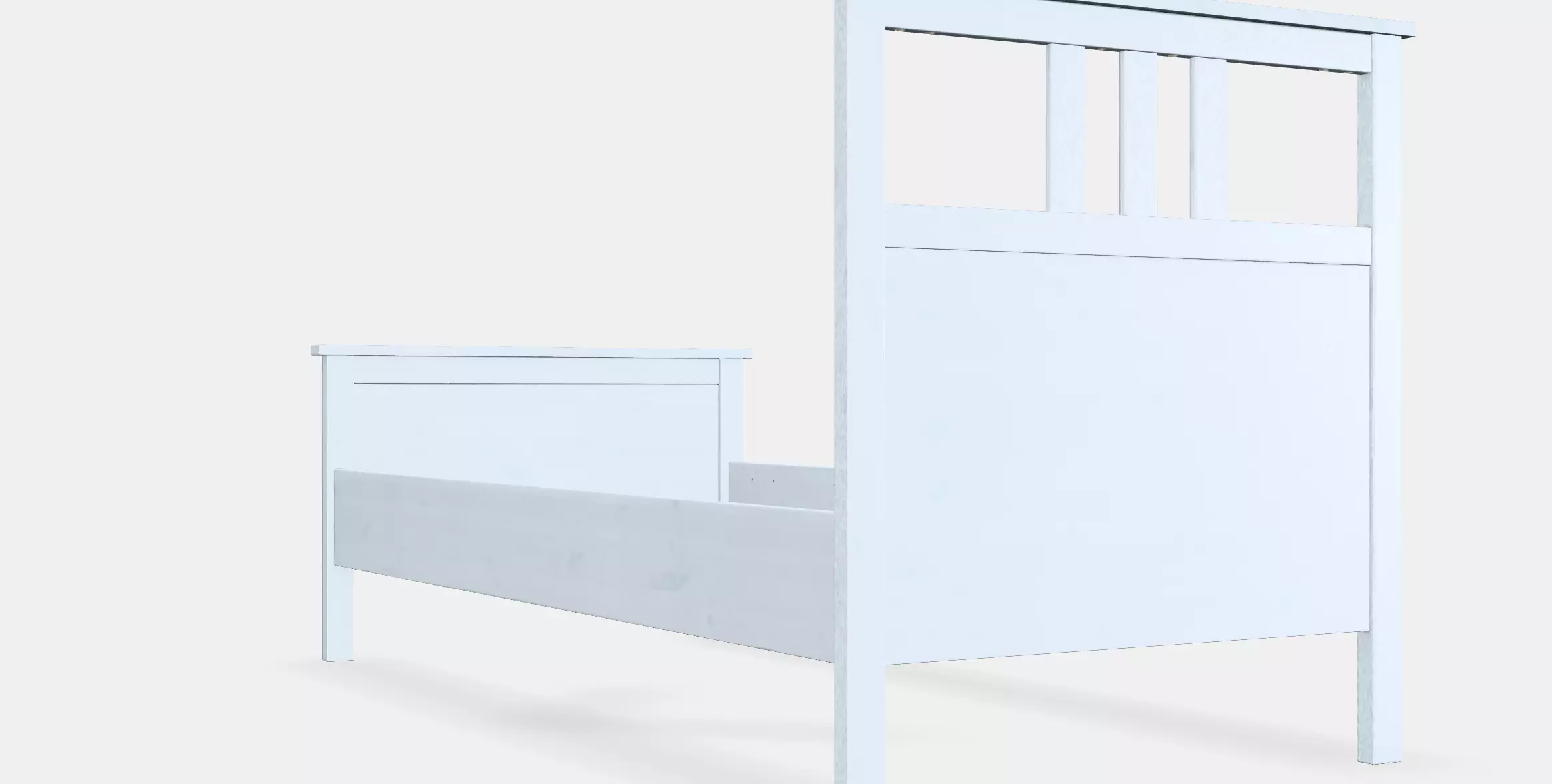 HEMNES Bed frame 3 Low-poly 3D model_0