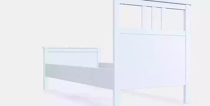 HEMNES Bed frame 3 Low-poly 3D model
