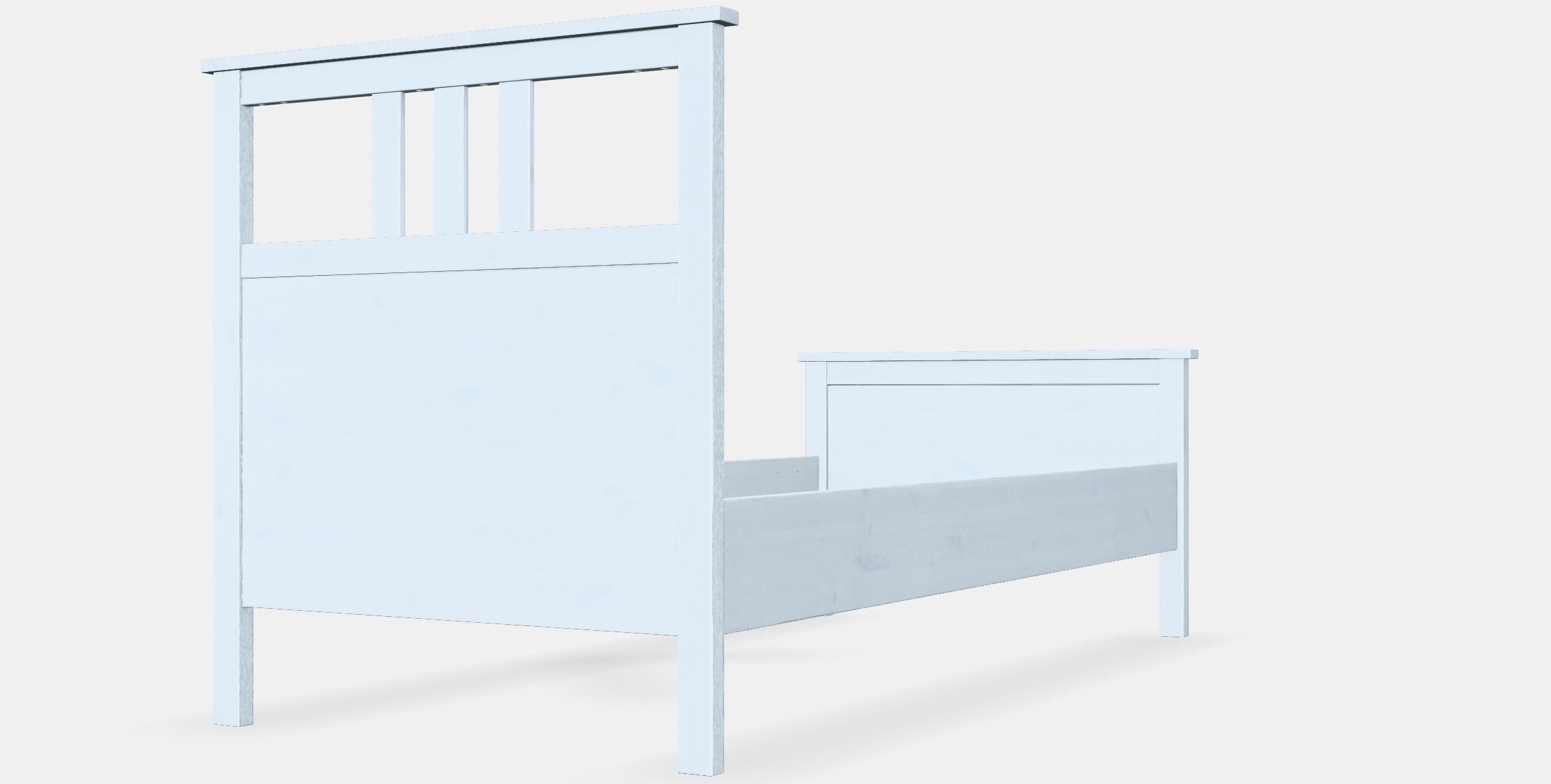 HEMNES Bed frame 3 Low-poly 3D model_7