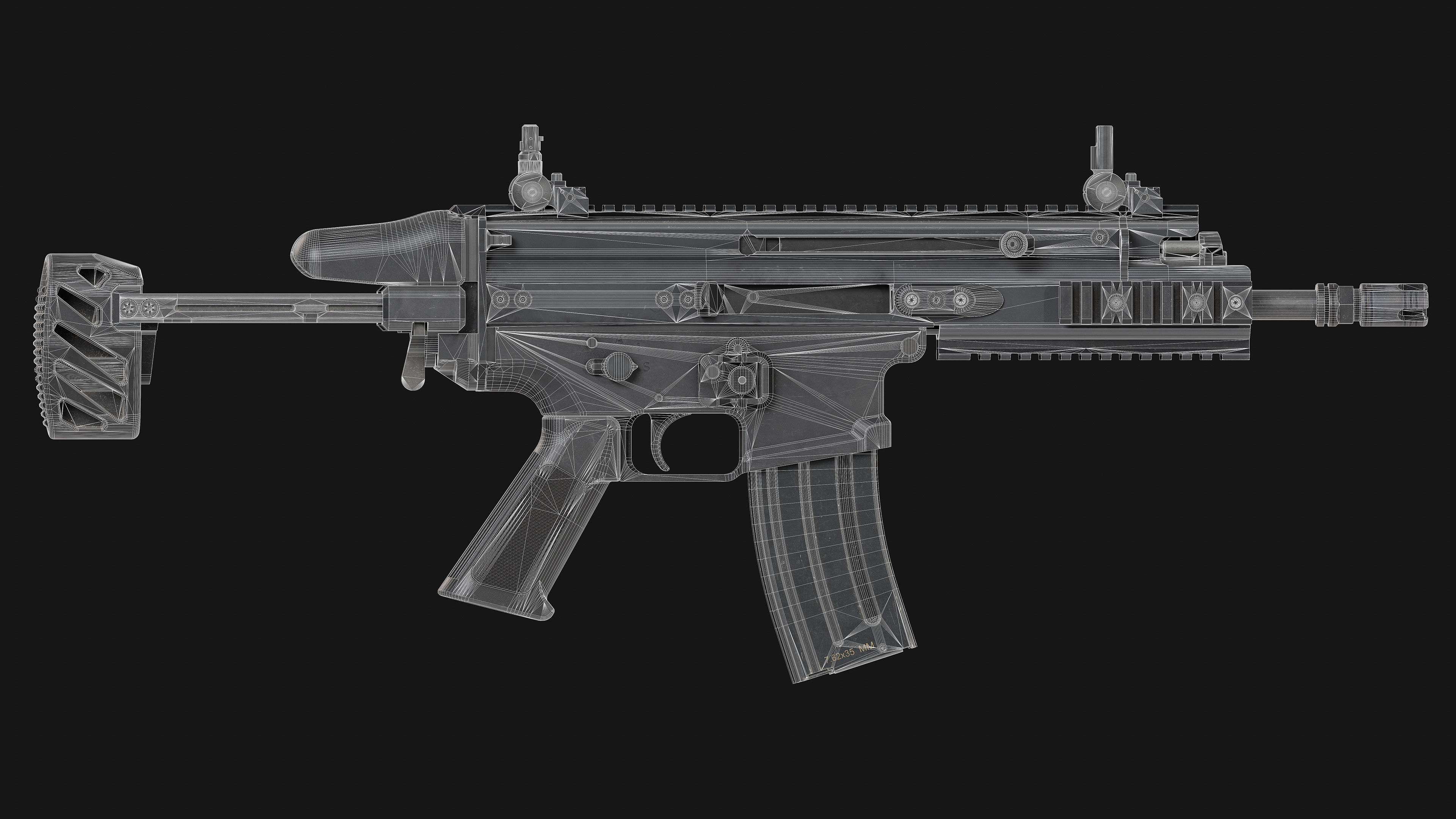 FN SCAR SC Low-poly 3D model_16