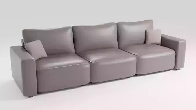 Stylish sofa made of high quality leather in dark colors