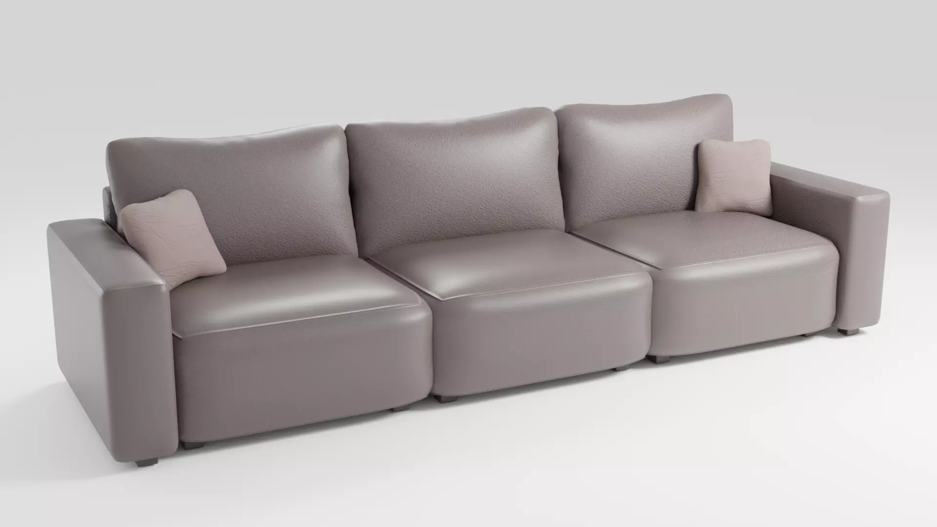 Stylish sofa made of high quality leather in dark colors 3D model_0