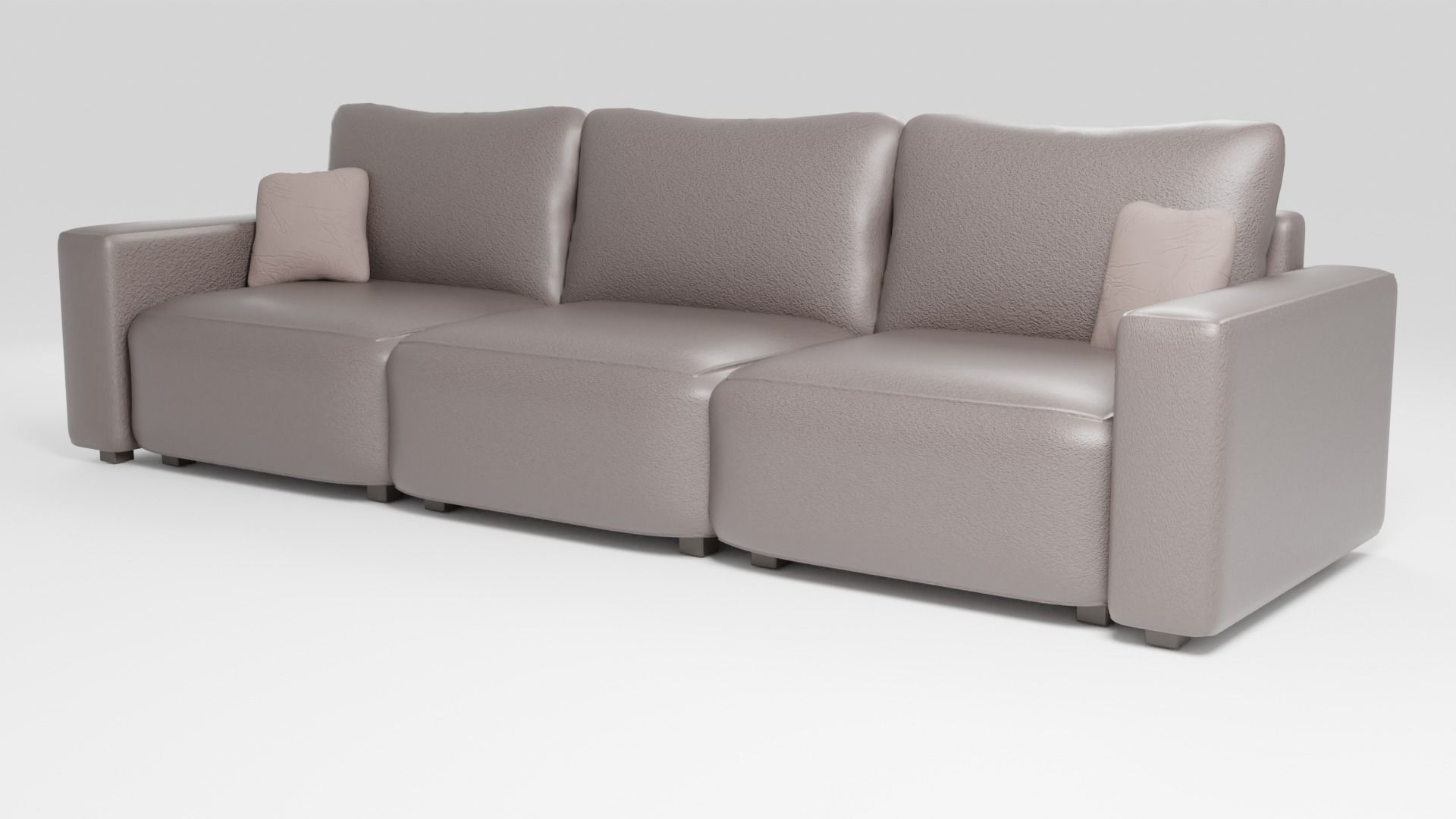 Stylish sofa made of high quality leather in dark colors 3D model_4