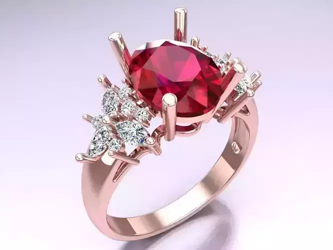 Oval stone ring - Womens  Rings - N382204