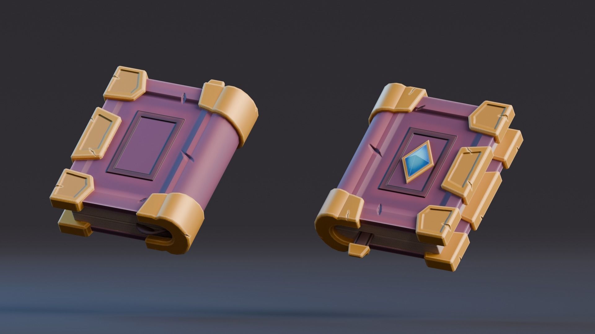 Low poly - Stylized Game Items - Book Low-poly 3D model_3