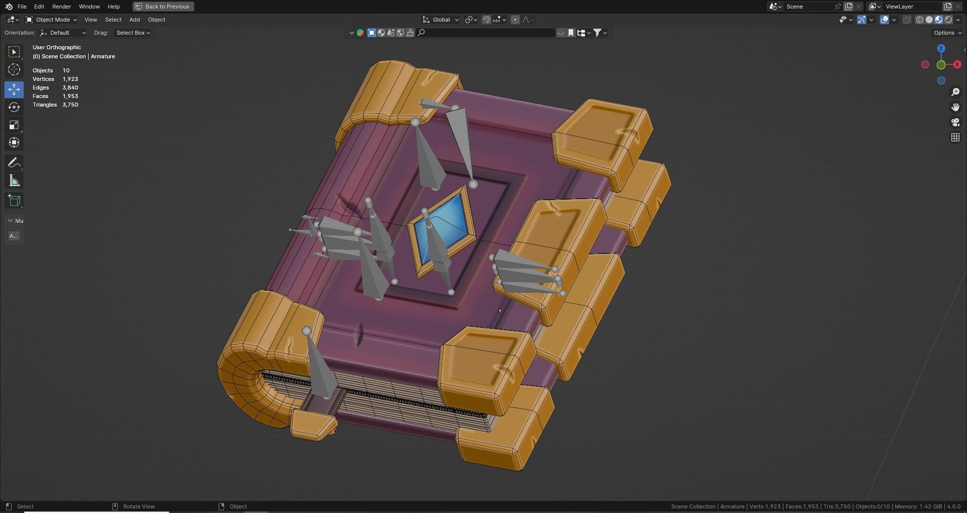 Low poly - Stylized Game Items - Book Low-poly 3D model_5