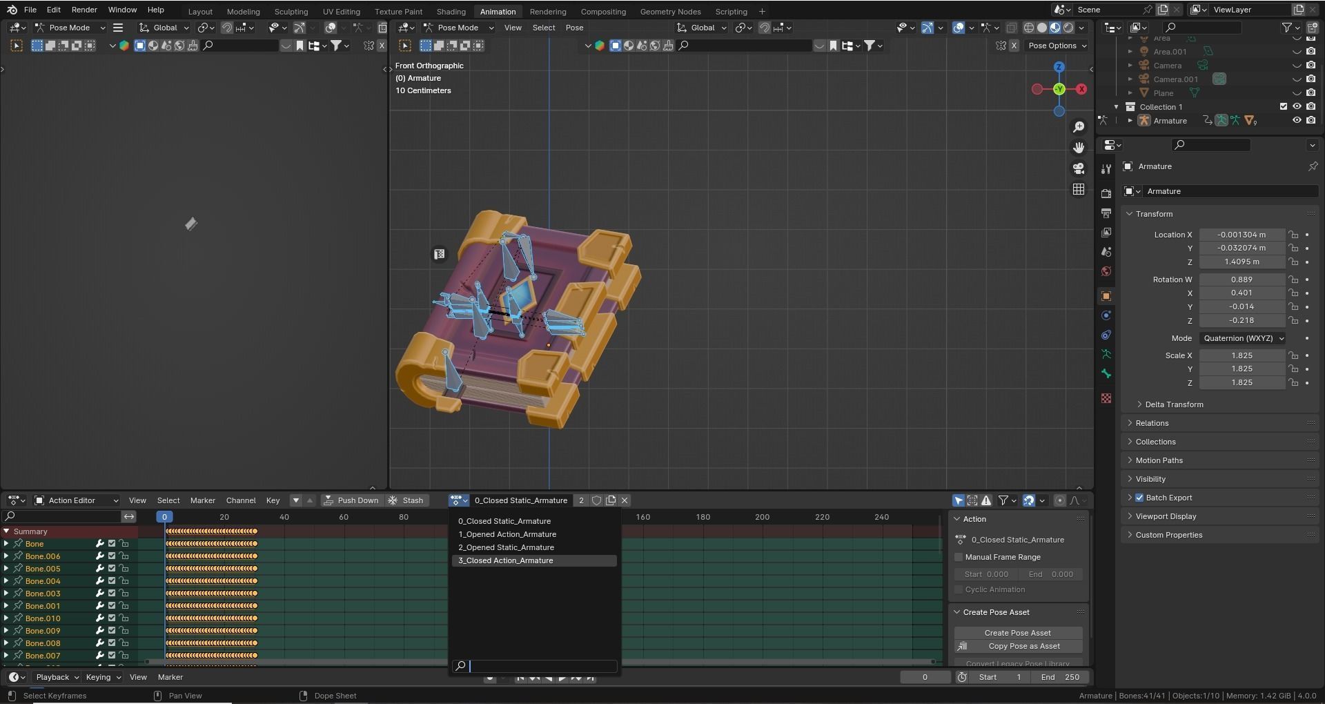 Low poly - Stylized Game Items - Book Low-poly 3D model_4