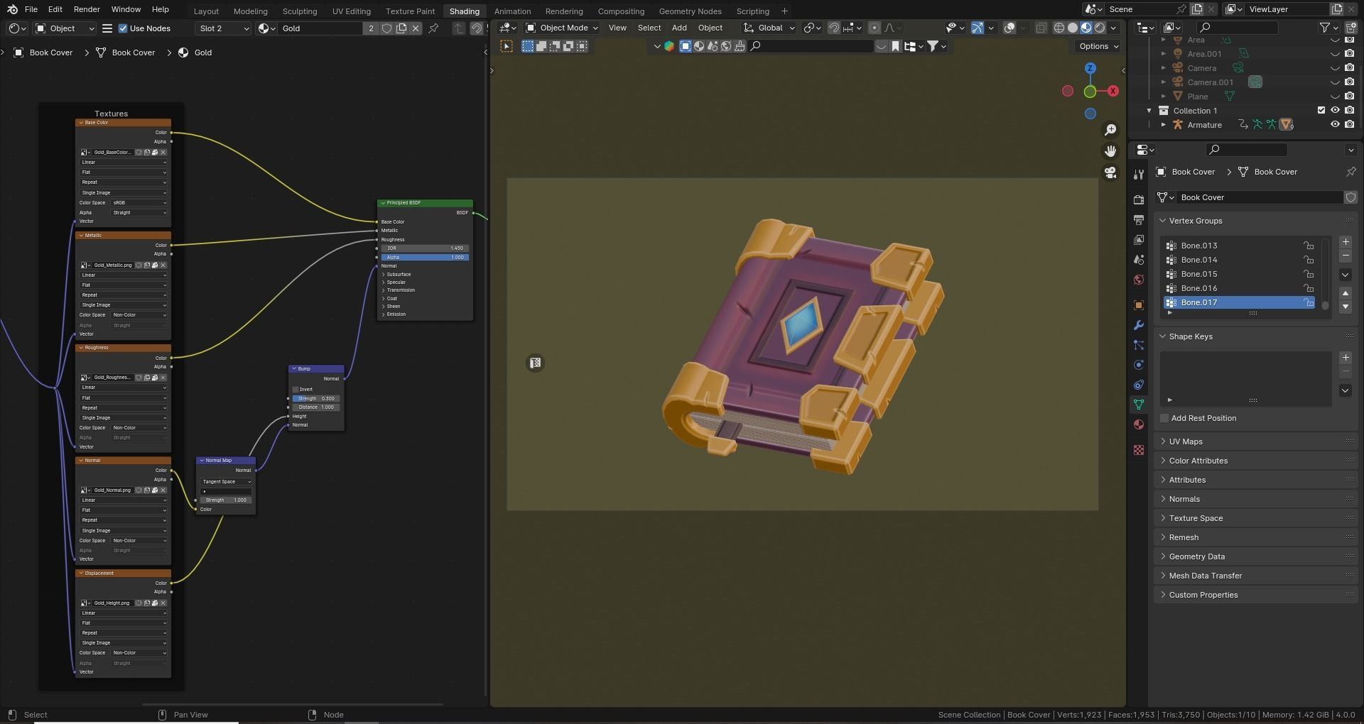 Low poly - Stylized Game Items - Book Low-poly 3D model_6