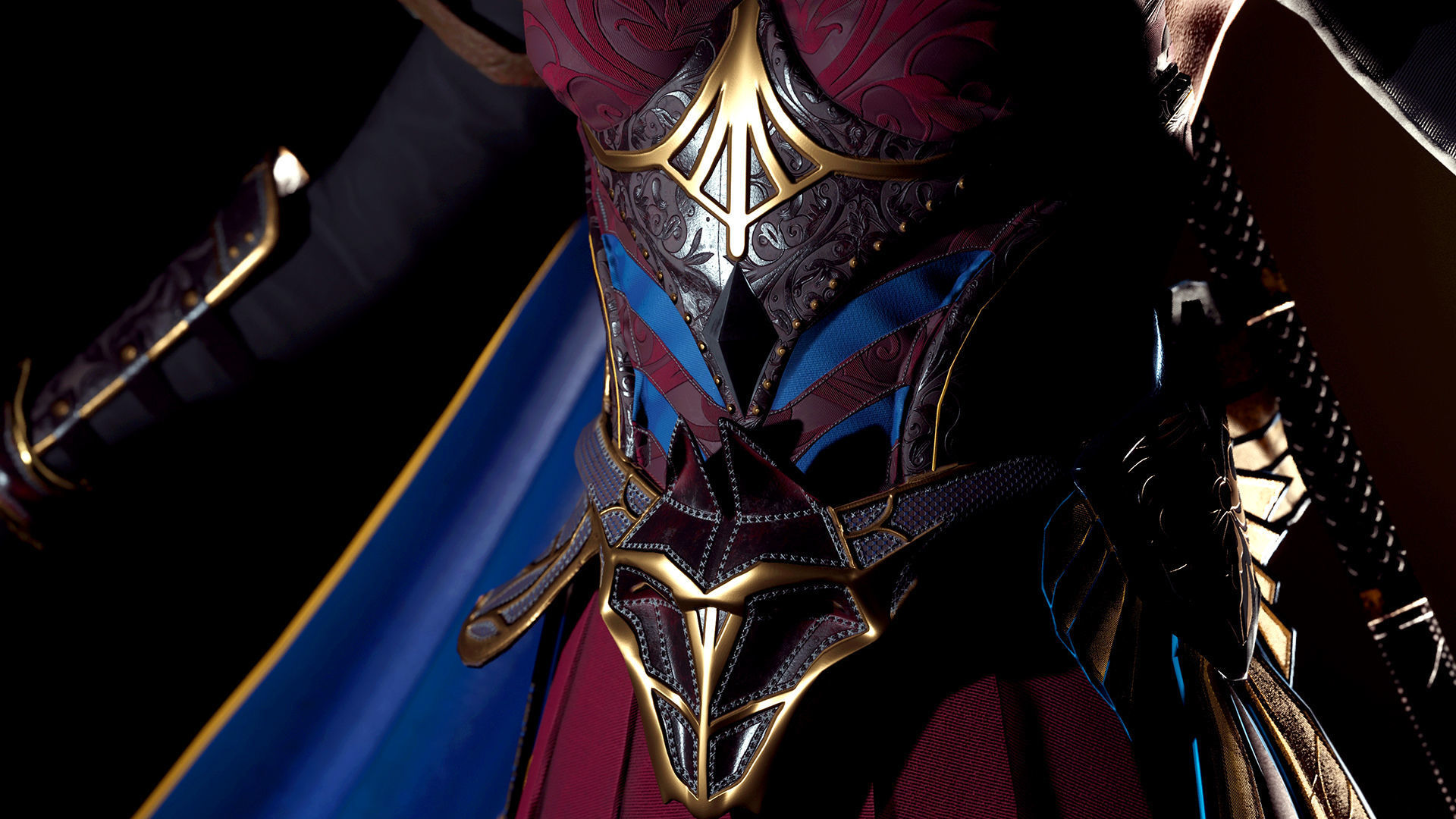 Spearwoman game character Low-poly 3D model_22