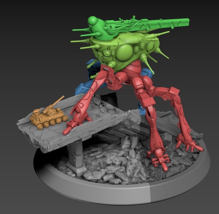 Moving Fortress 100mm Static Set 3D print model_5