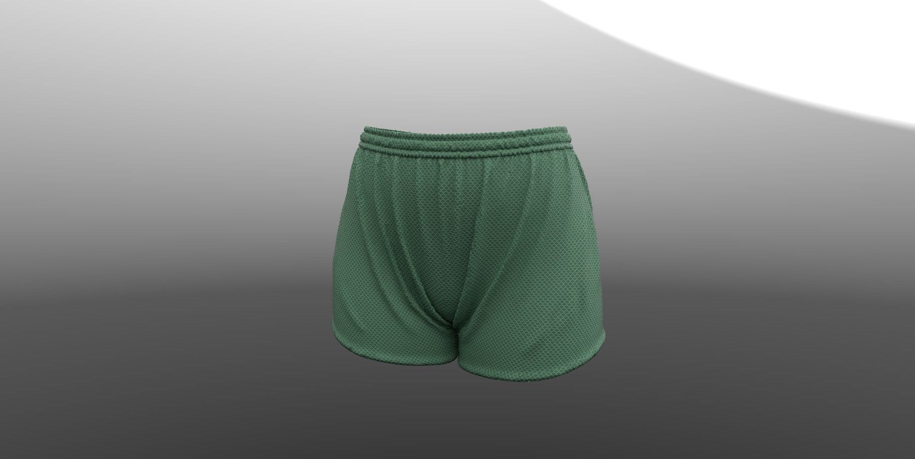 Female shorts PBR 4k Low-poly 3D model_2