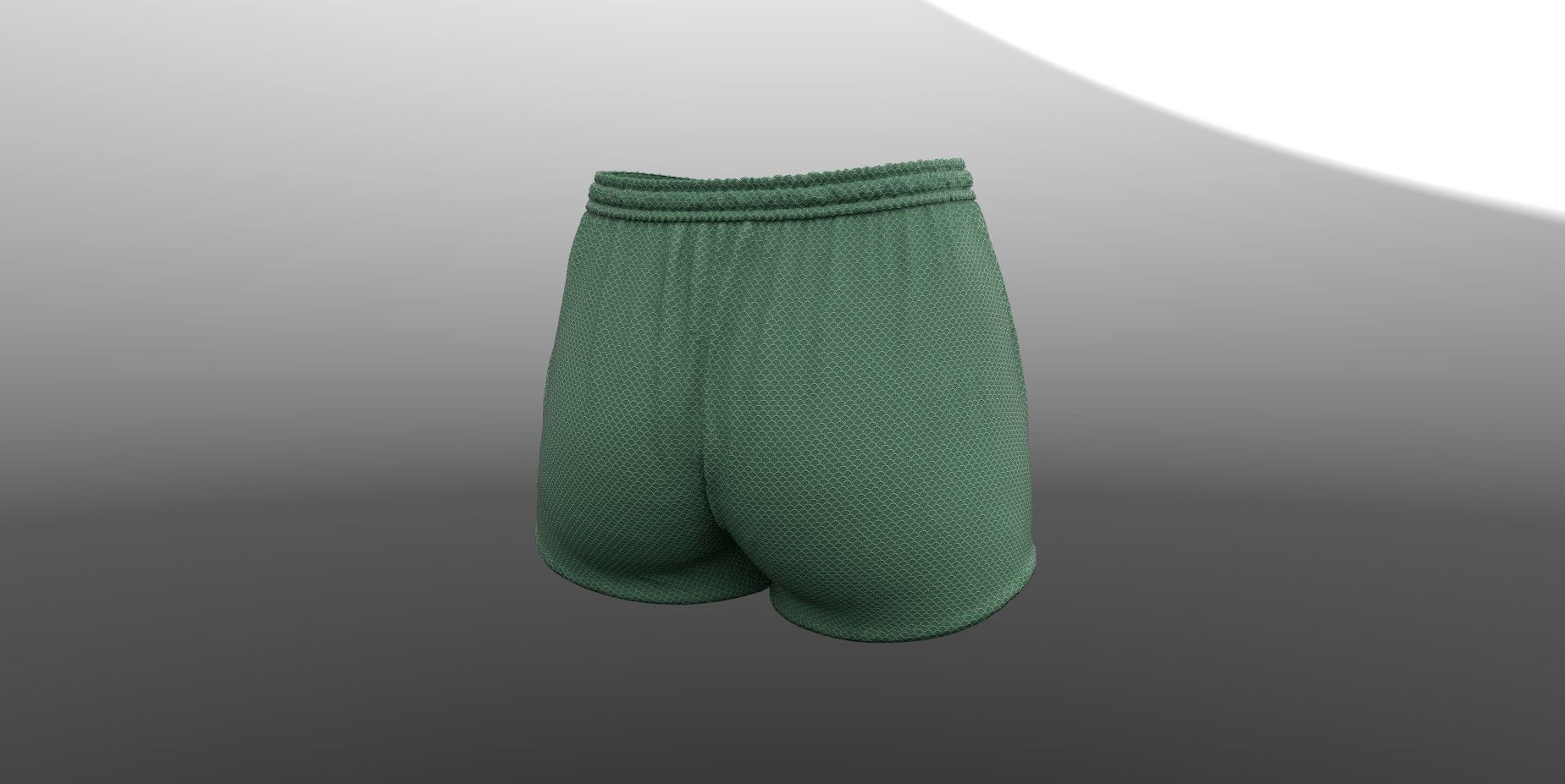 Female shorts PBR 4k Low-poly 3D model_1