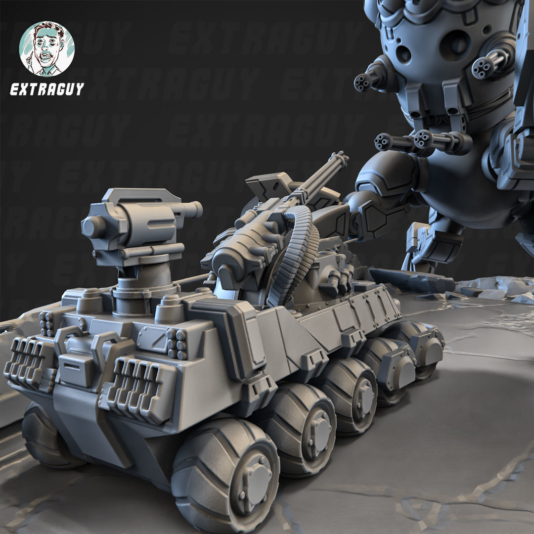 Moving Fortress 100mm Poseable Set 3D print model_4