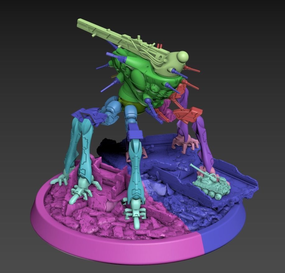 Moving Fortress 100mm Poseable Set 3D print model_5