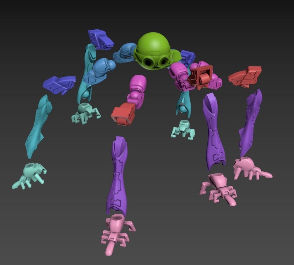 Moving Fortress 100mm Poseable Set 3D print model_8
