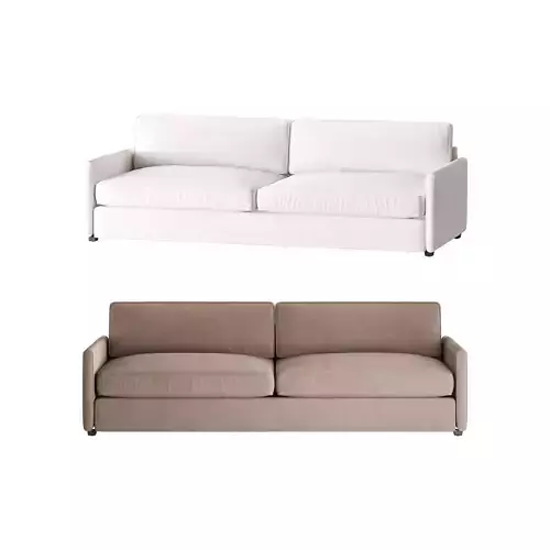 WHITE PERFORMANCE FABRIC SOFA 3D model