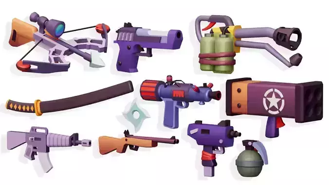 Hypercasual Weapon Props Pack