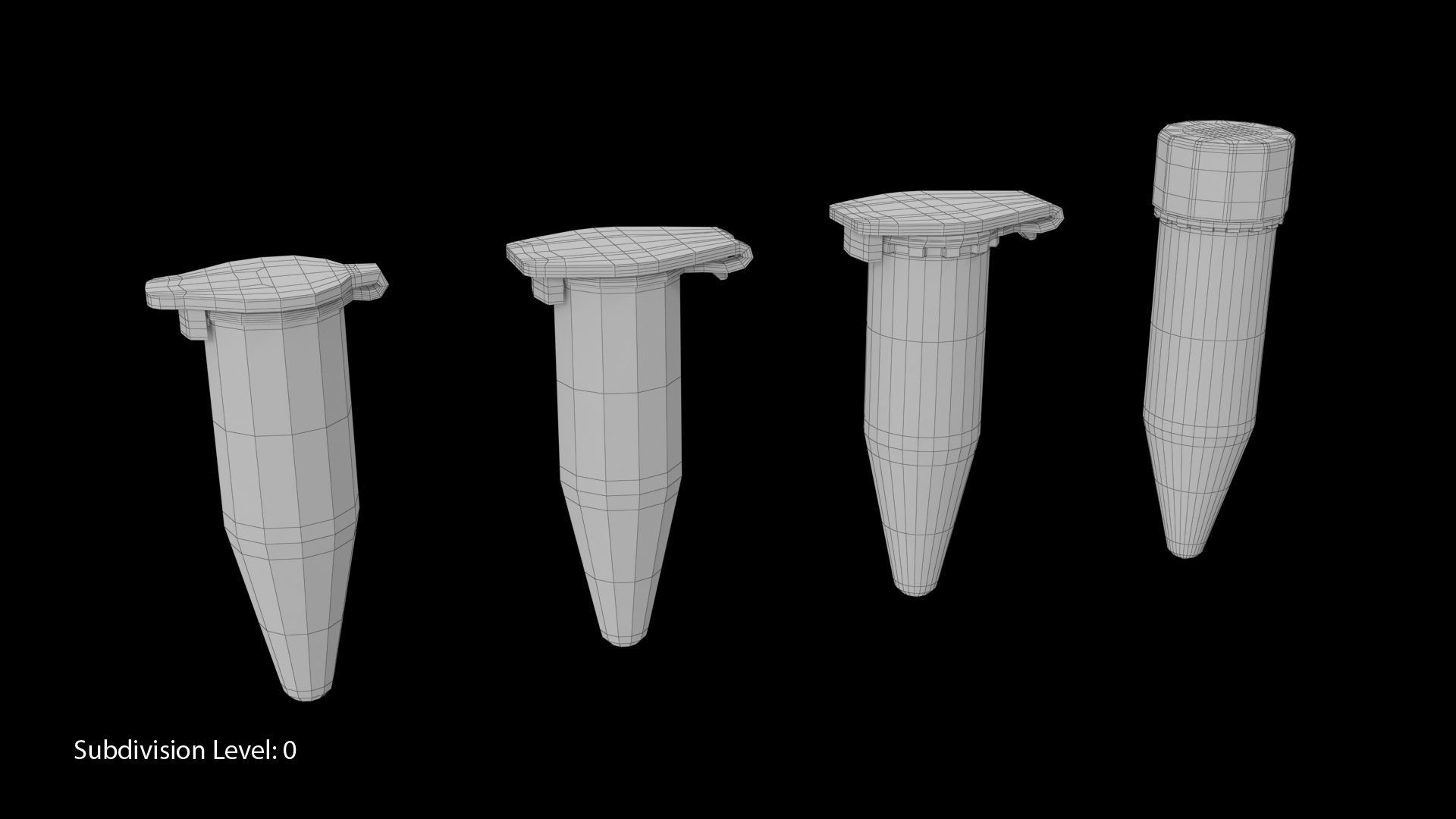 Eppendorf Centrifuge Tube Low-poly 3D model_4