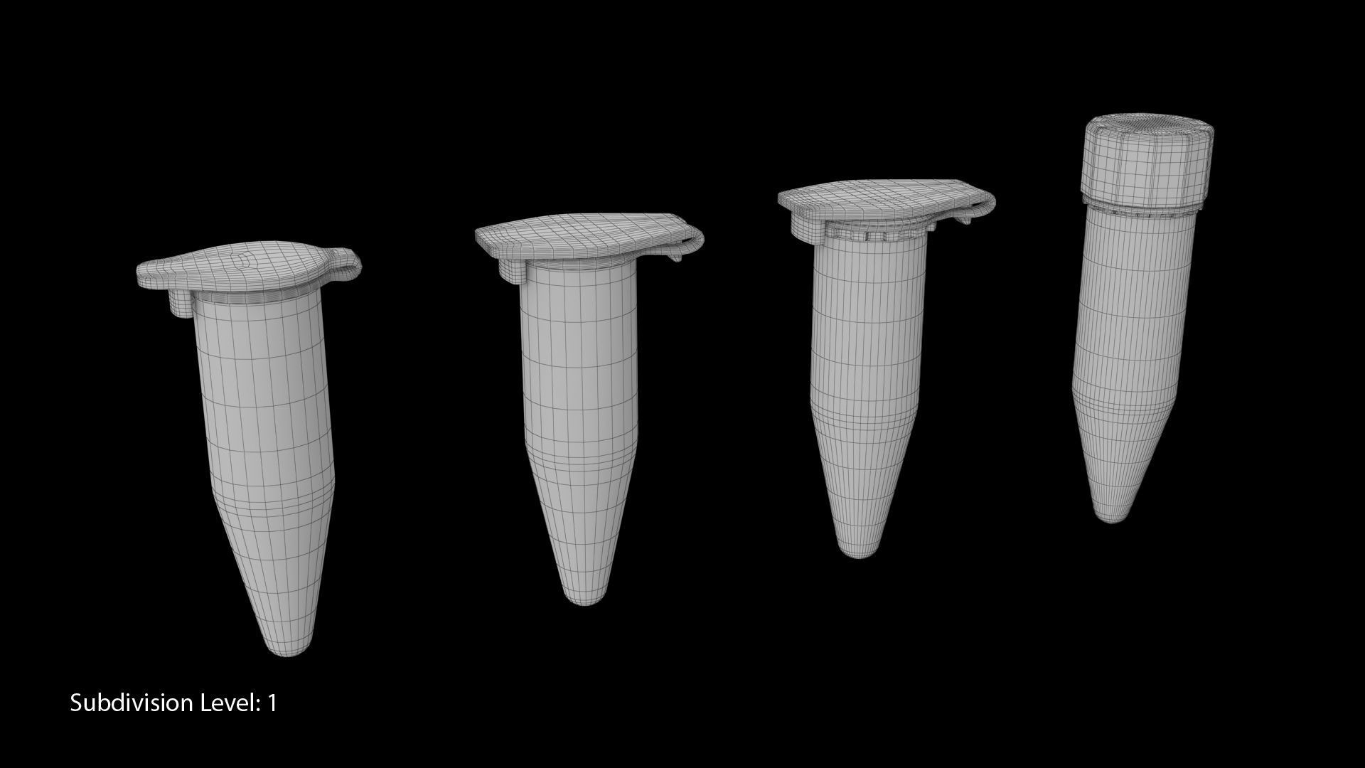 Eppendorf Centrifuge Tube Low-poly 3D model_5