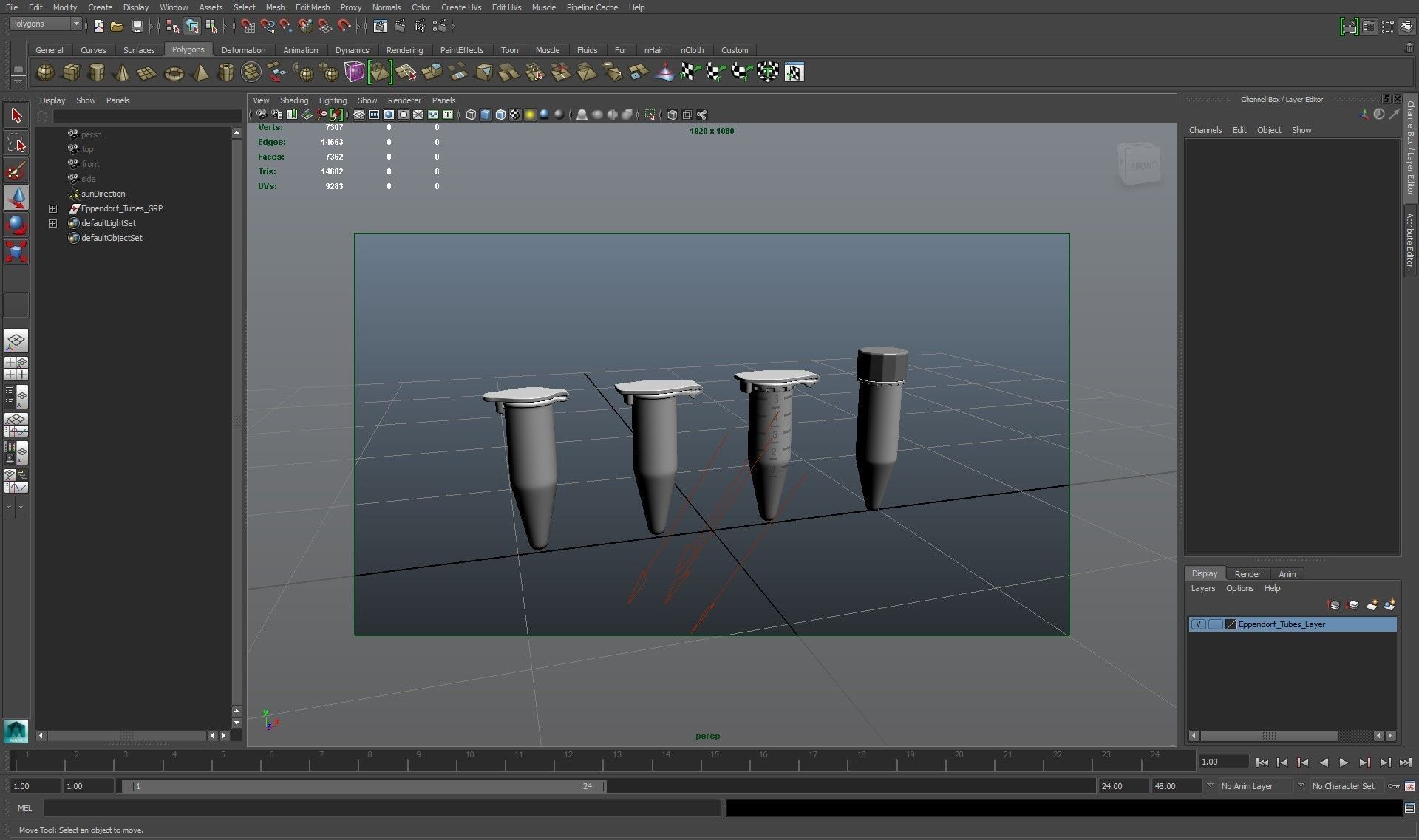 Eppendorf Centrifuge Tube Low-poly 3D model_13
