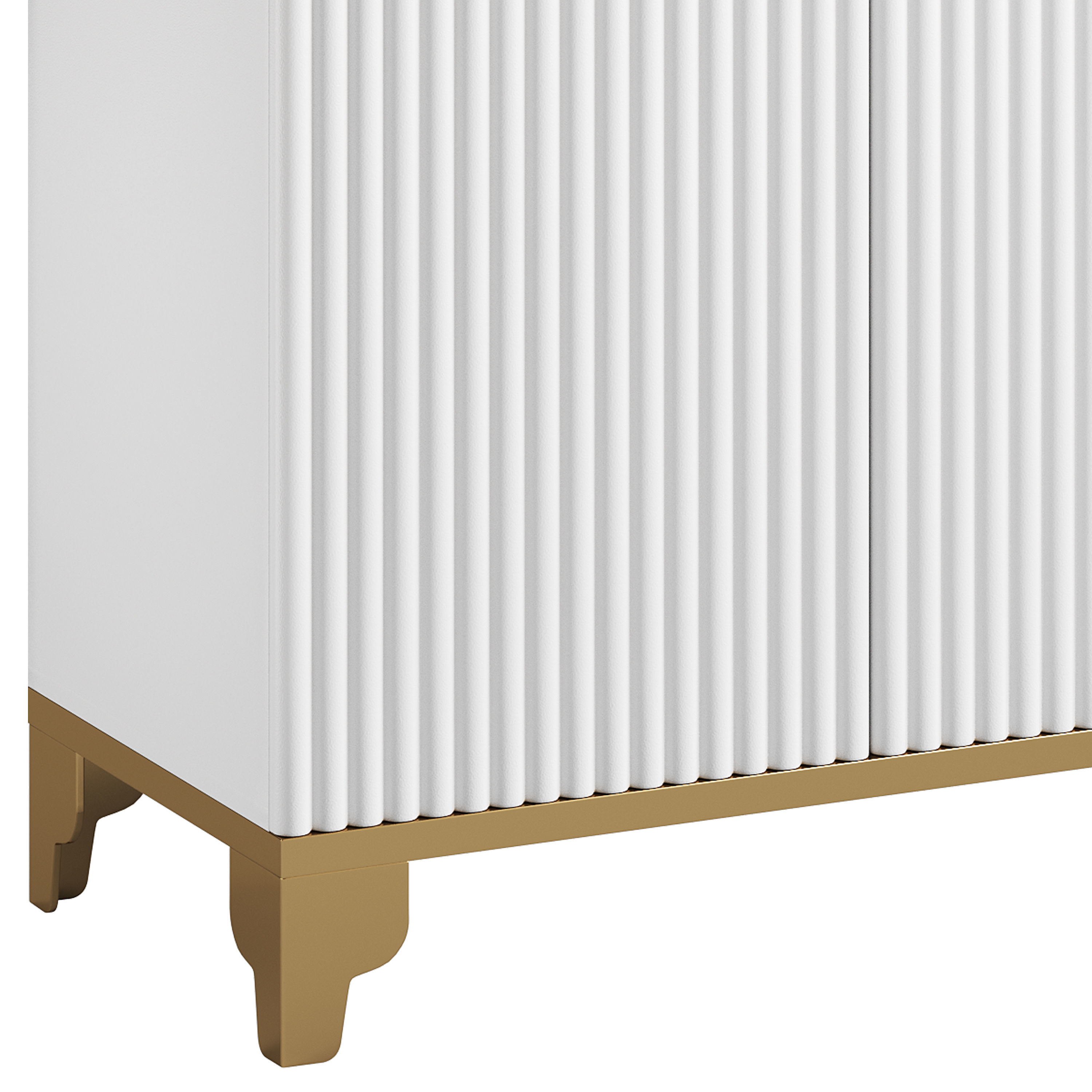 White Sideboard with Tempered Glass 3D model_7