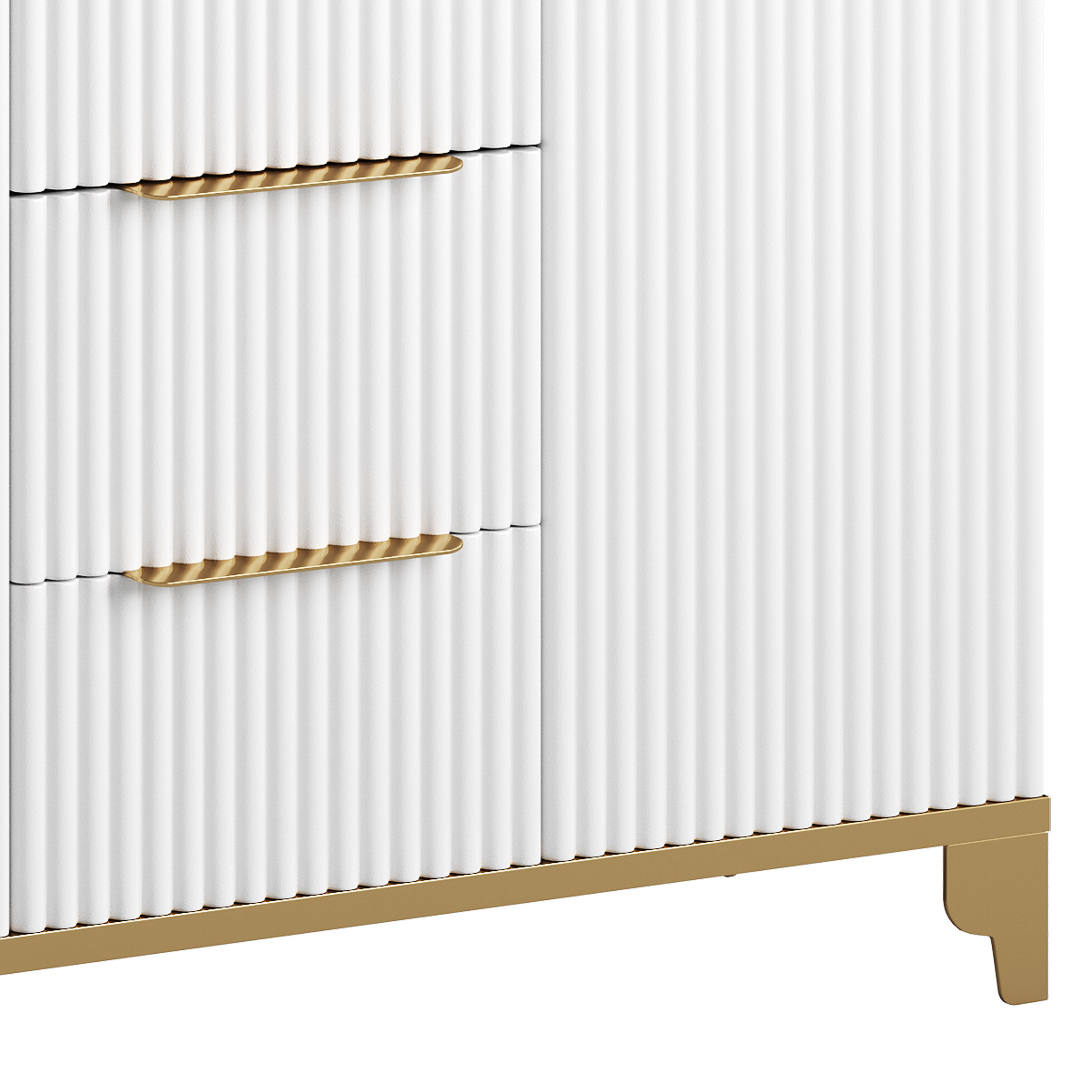 White Sideboard with Tempered Glass 3D model_8