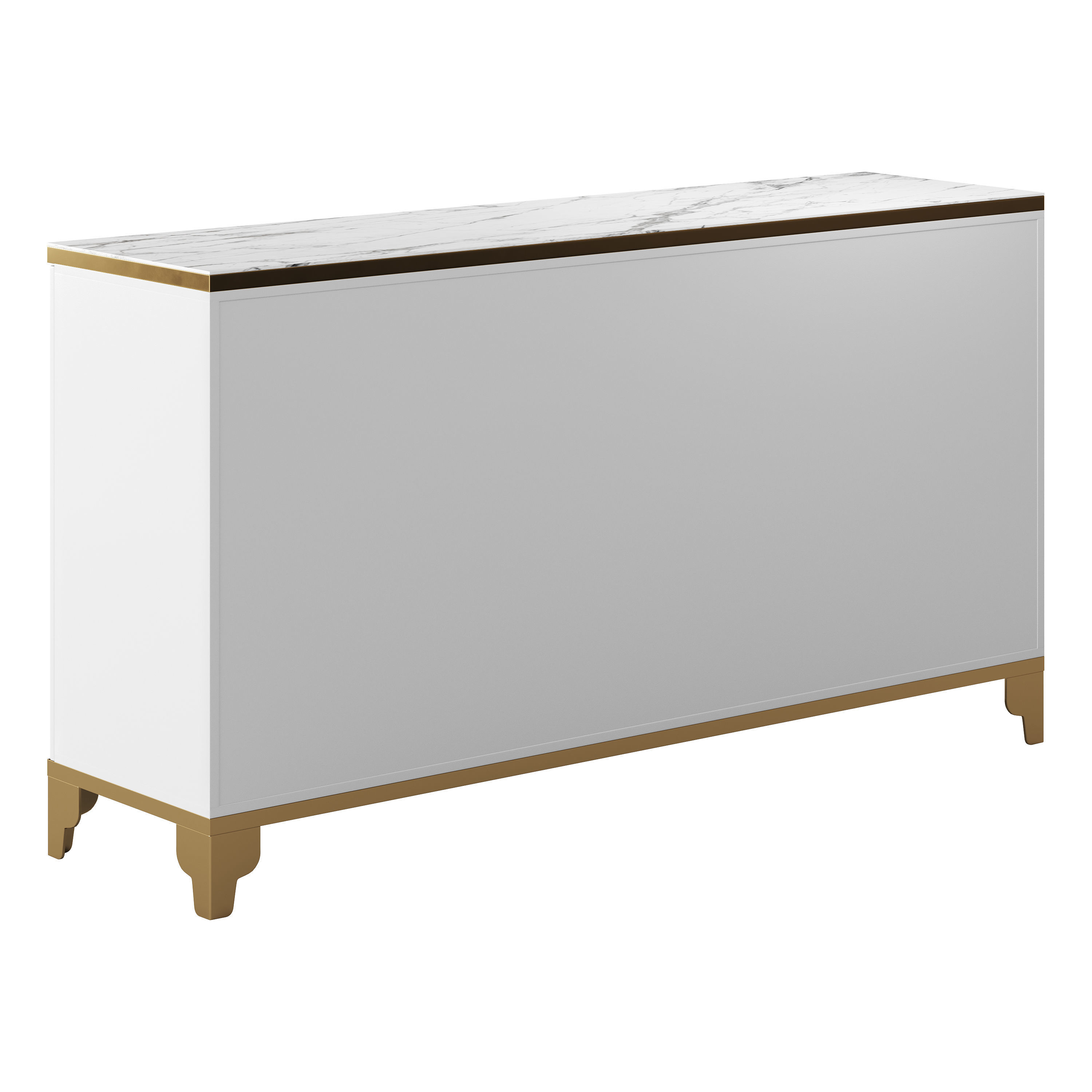 White Sideboard with Tempered Glass 3D model_12