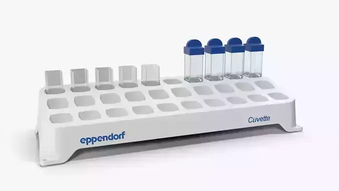 Eppendorf tube rack Cuvette Low-poly 3D model