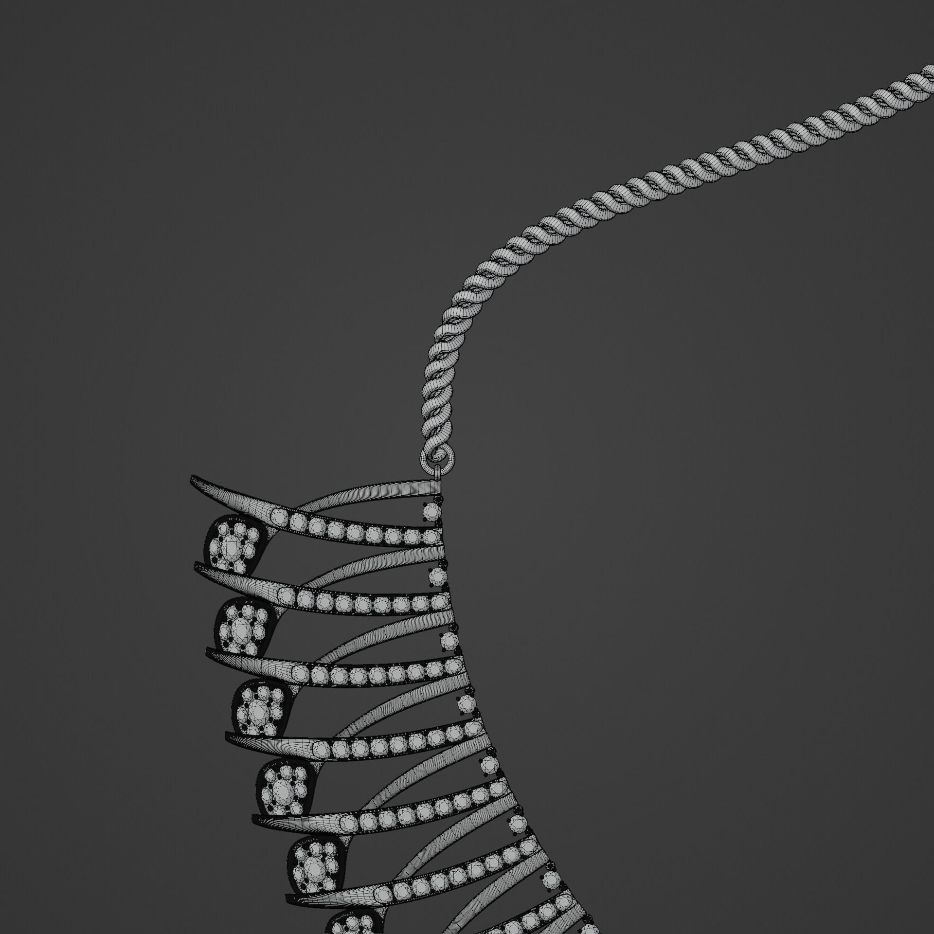 Diamond Neckless 3D model_6