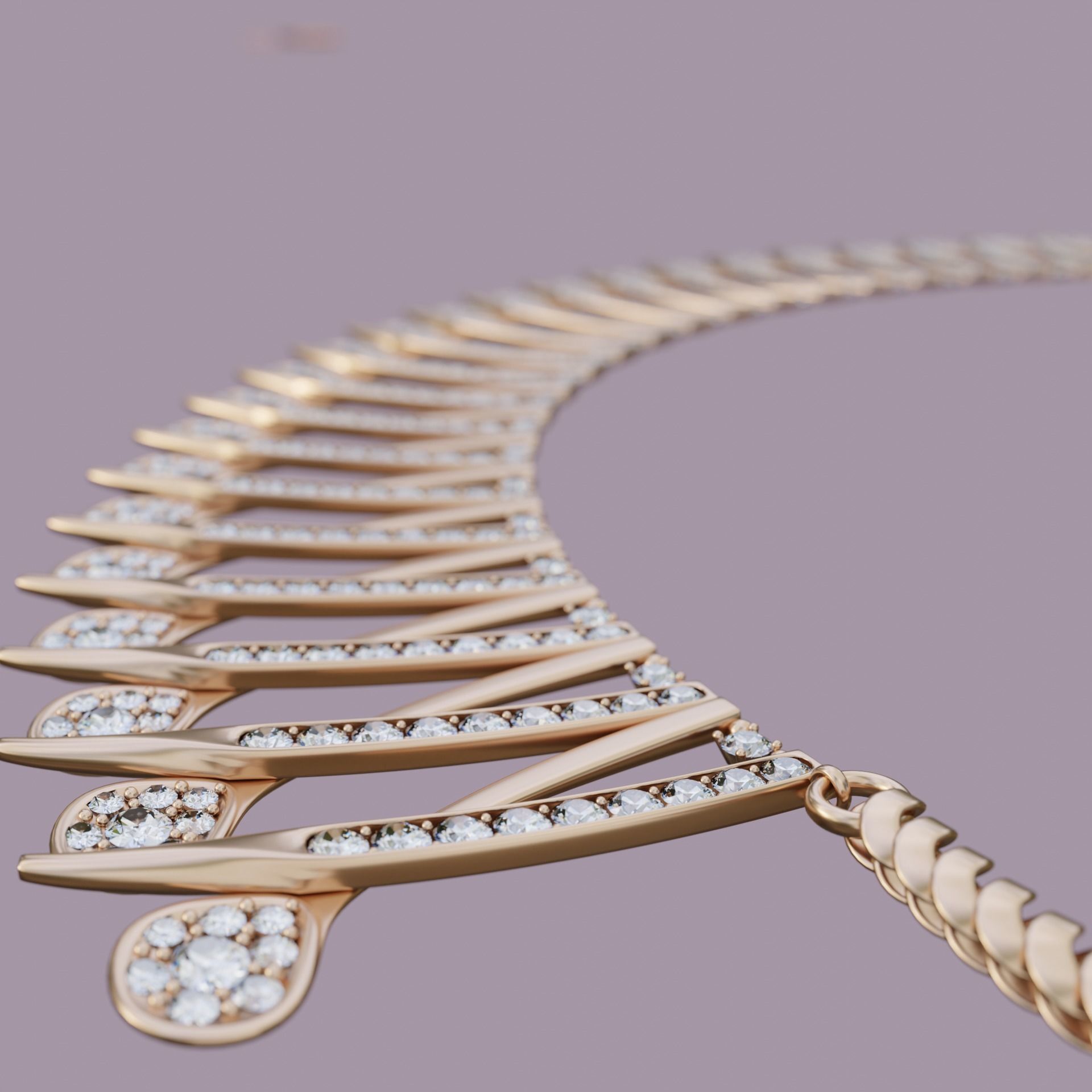 Diamond Neckless 3D model_2