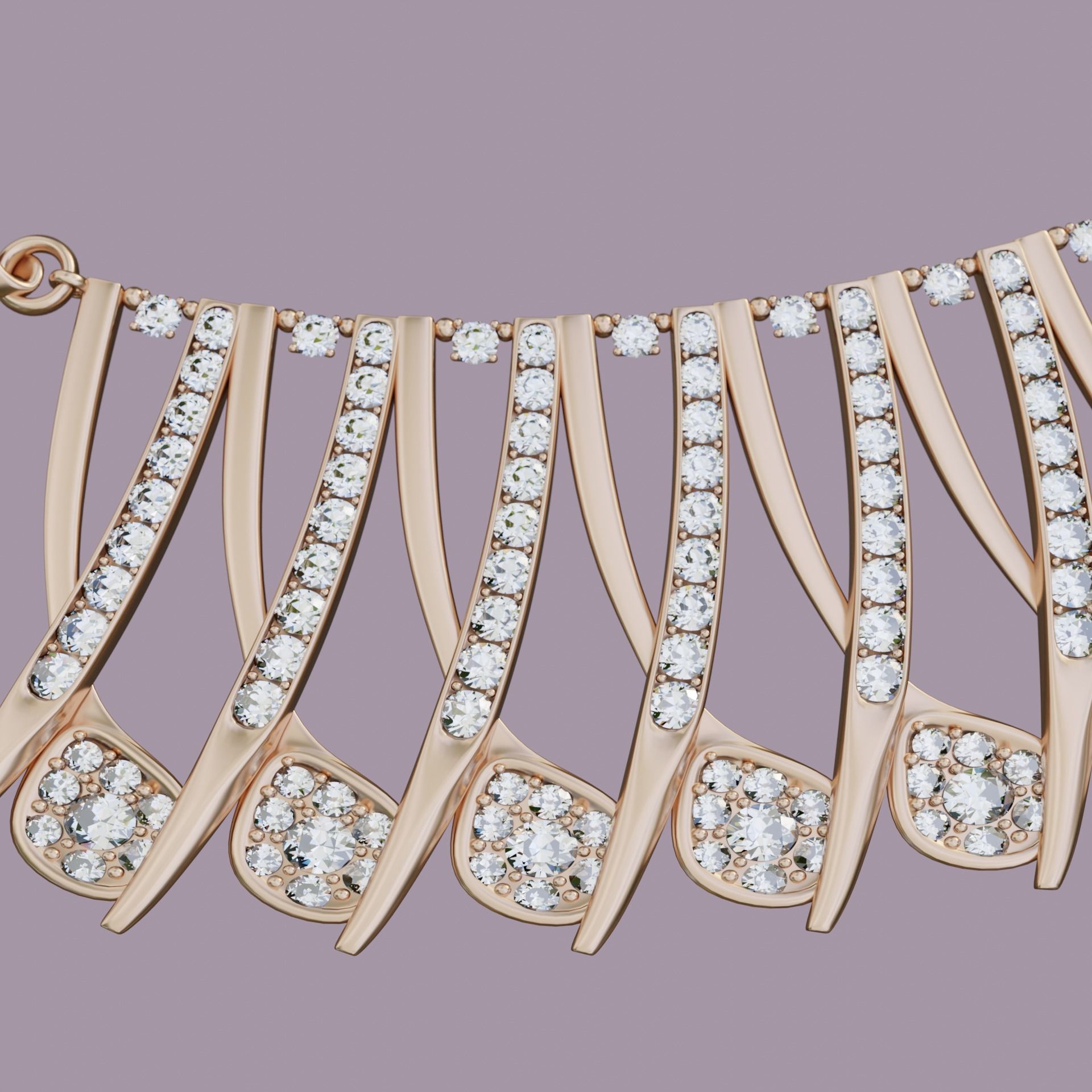 Diamond Neckless 3D model_4