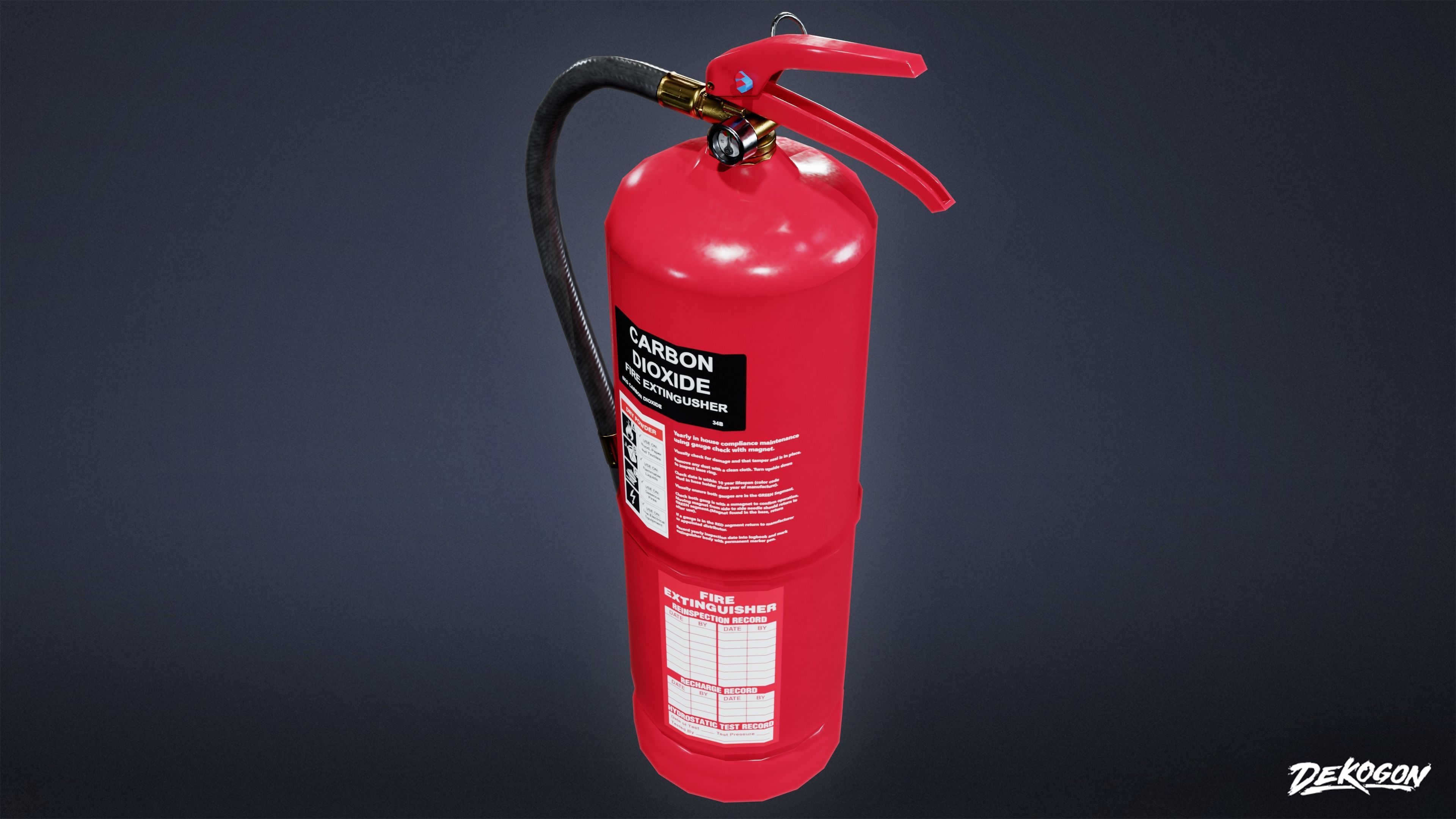 SUBWAY TERMINAL - Fire Extinguisher 01 - LOW POLY Low-poly 3D model_4