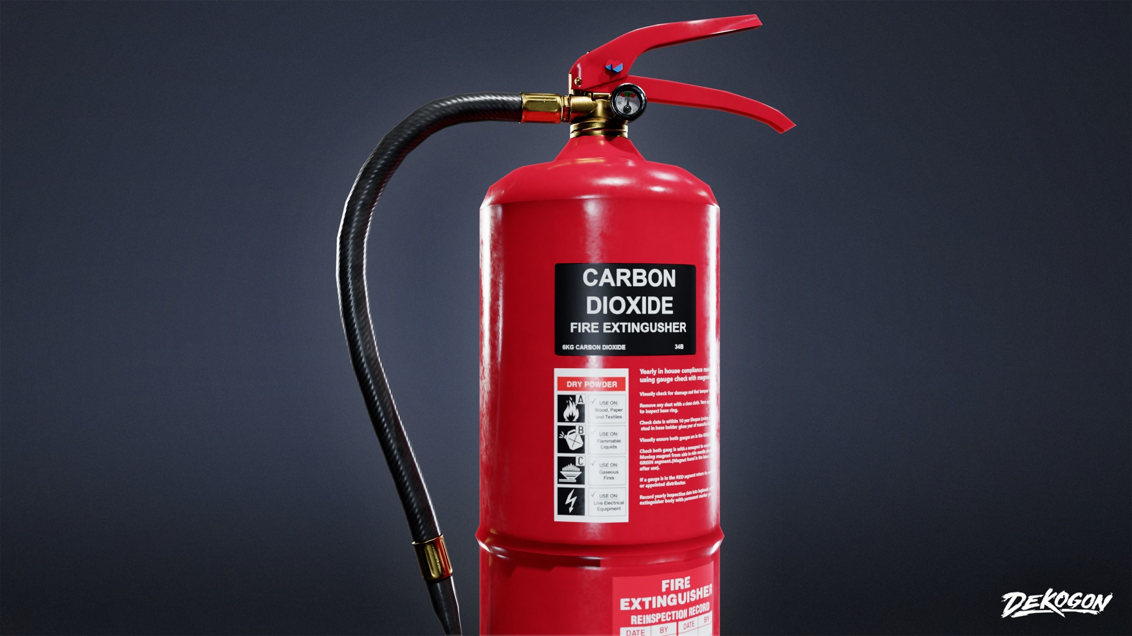 SUBWAY TERMINAL - Fire Extinguisher 01 - LOW POLY Low-poly 3D model_5