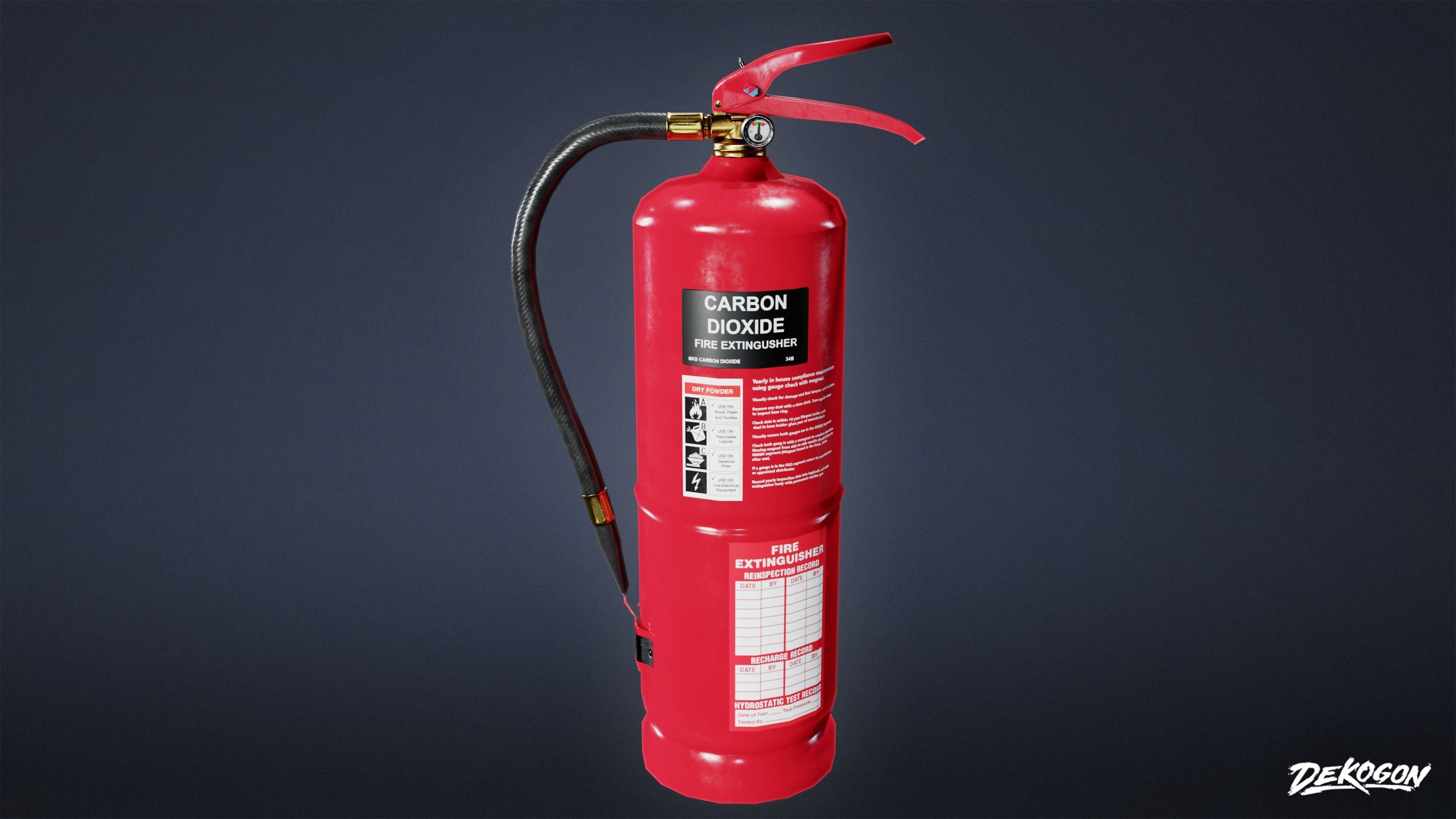 SUBWAY TERMINAL - Fire Extinguisher 01 - LOW POLY Low-poly 3D model_2