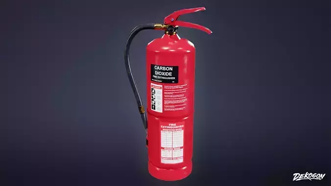 SUBWAY TERMINAL - Fire Extinguisher 01 - LOW POLY Low-poly 3D model