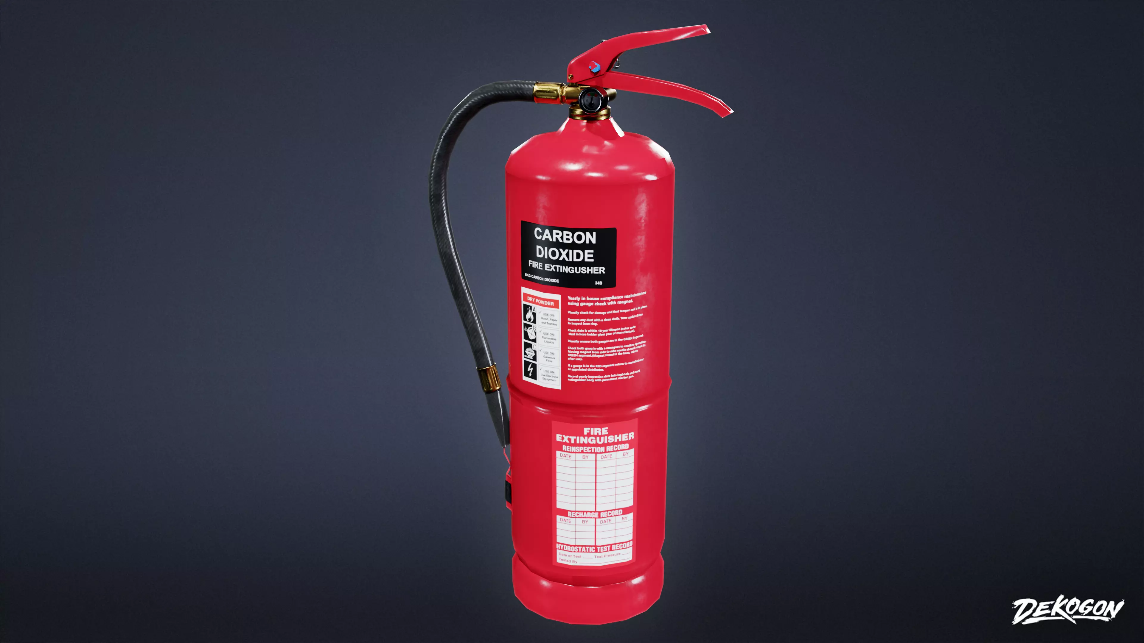 SUBWAY TERMINAL - Fire Extinguisher 01 - LOW POLY Low-poly 3D model_0