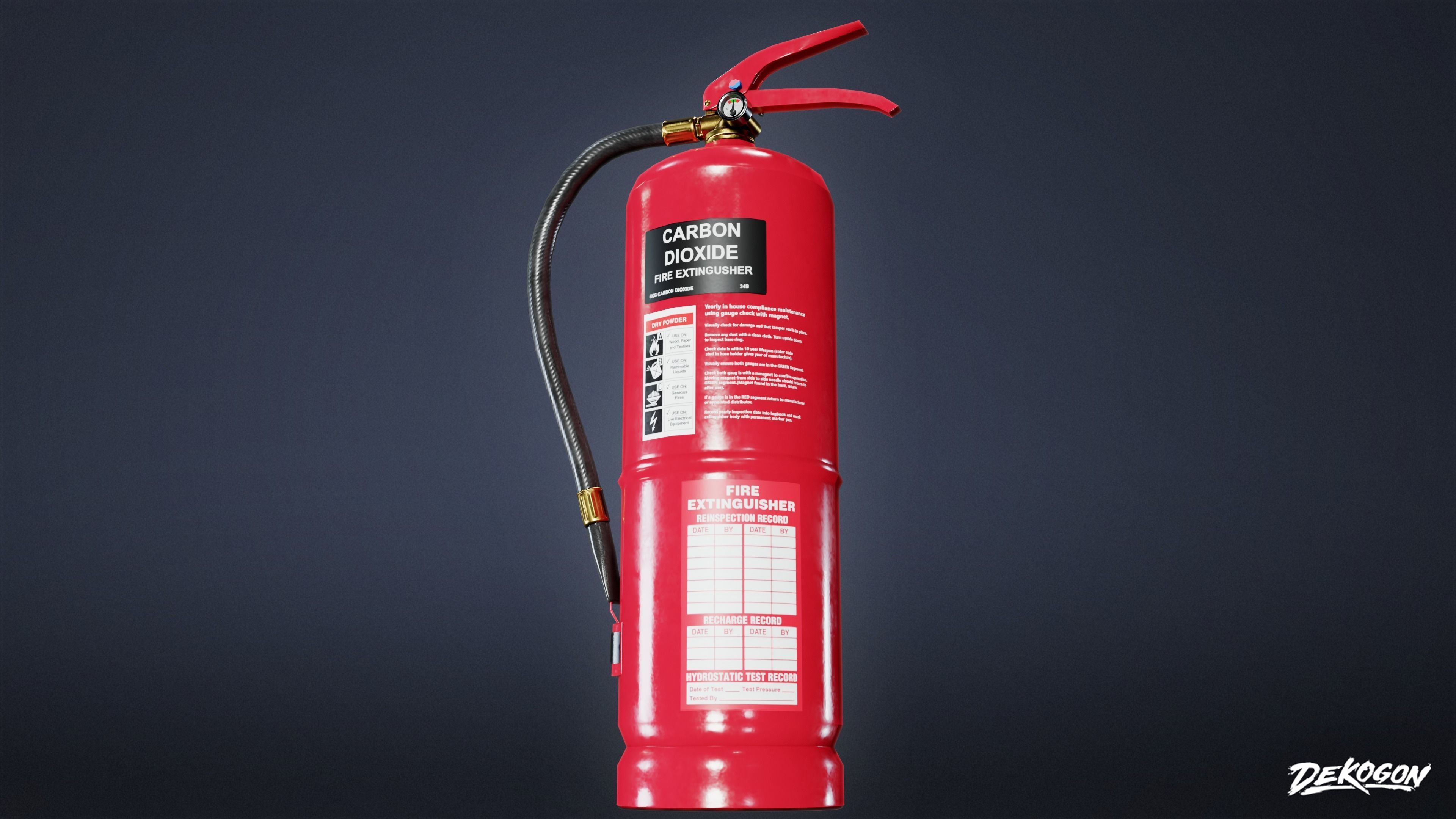 SUBWAY TERMINAL - Fire Extinguisher 01 - LOW POLY Low-poly 3D model_6