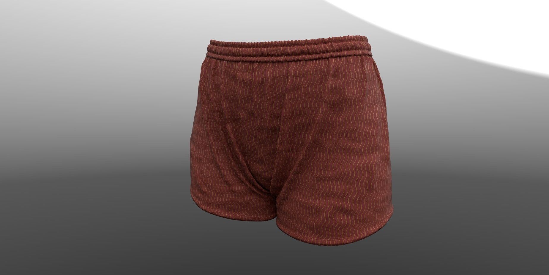 Female shorts PBR 4k Low-poly 3D model_2