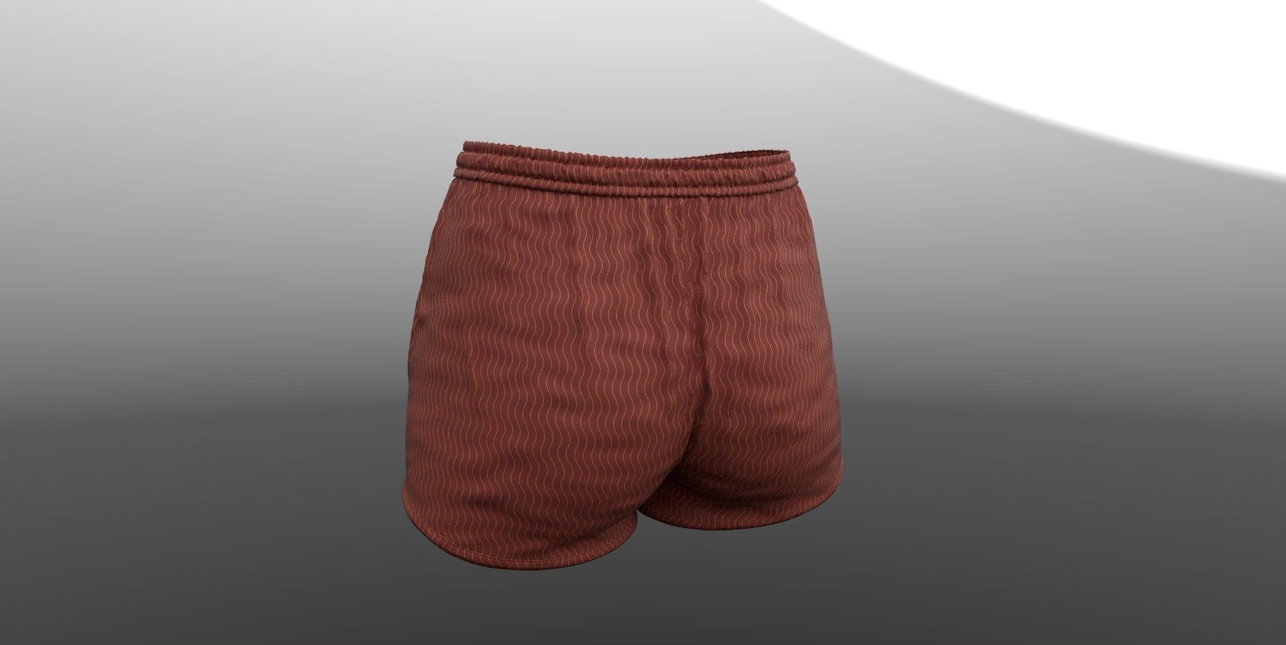 Female shorts PBR 4k Low-poly 3D model_4