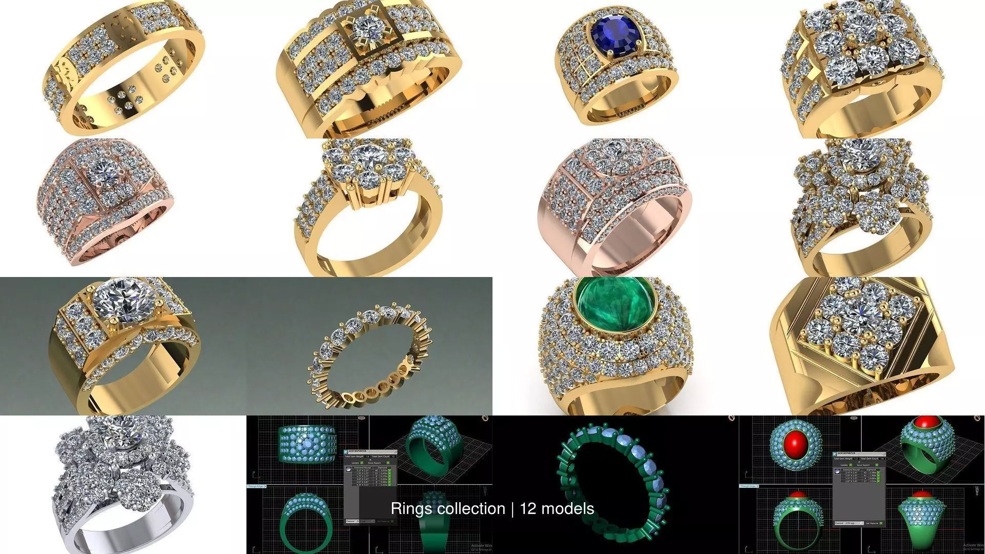 Rings collection 3D Model Pack
