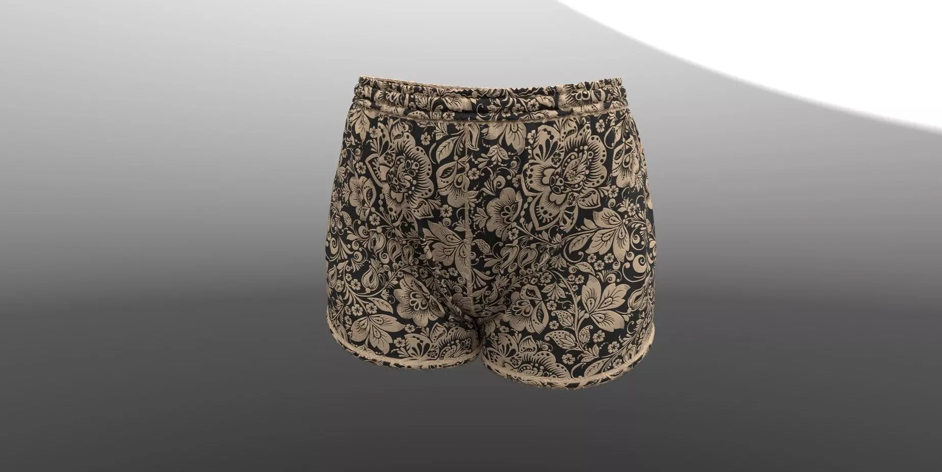 Female shorts PBR 4k Low-poly 3D model_0
