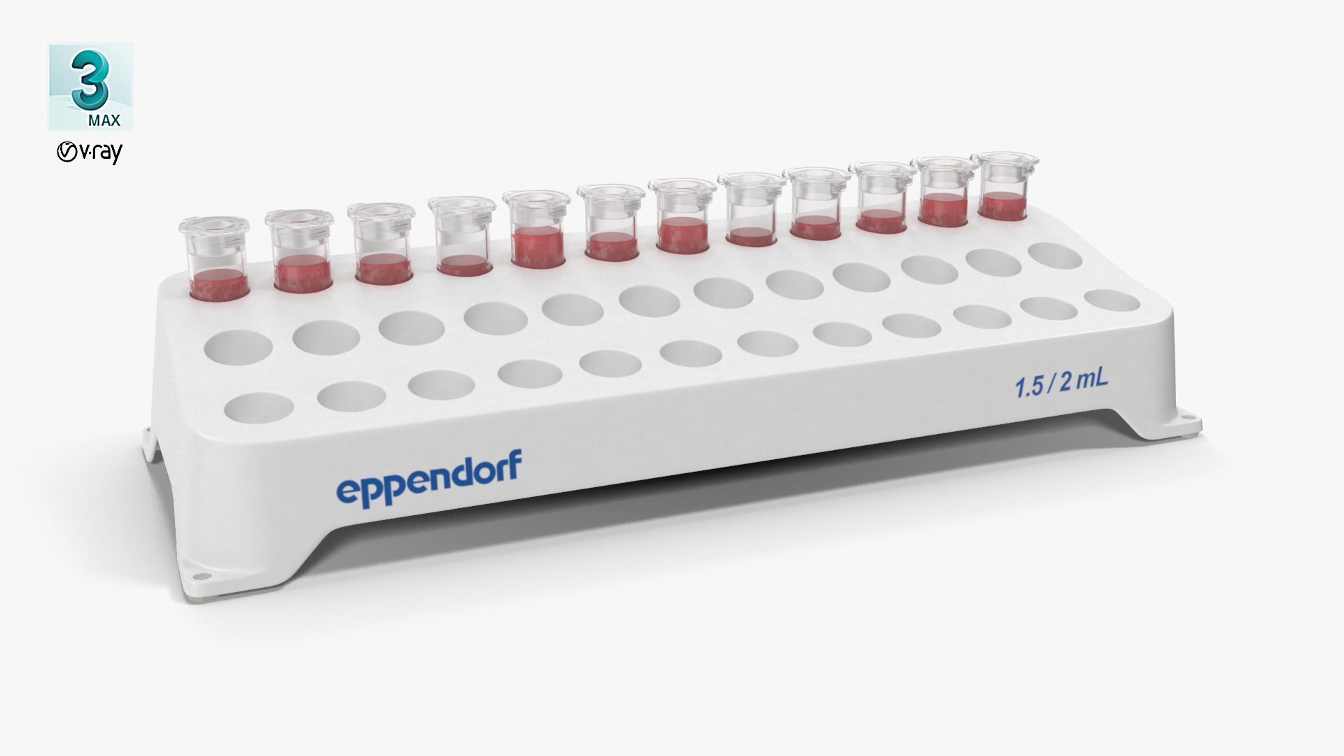 Eppendorf tube rack 1 5ml 2ml Low-poly 3D model_10