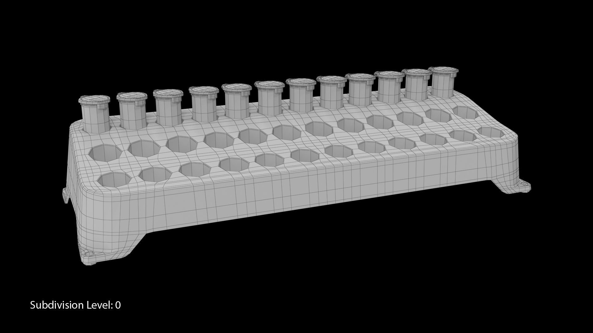 Eppendorf tube rack 1 5ml 2ml Low-poly 3D model_4