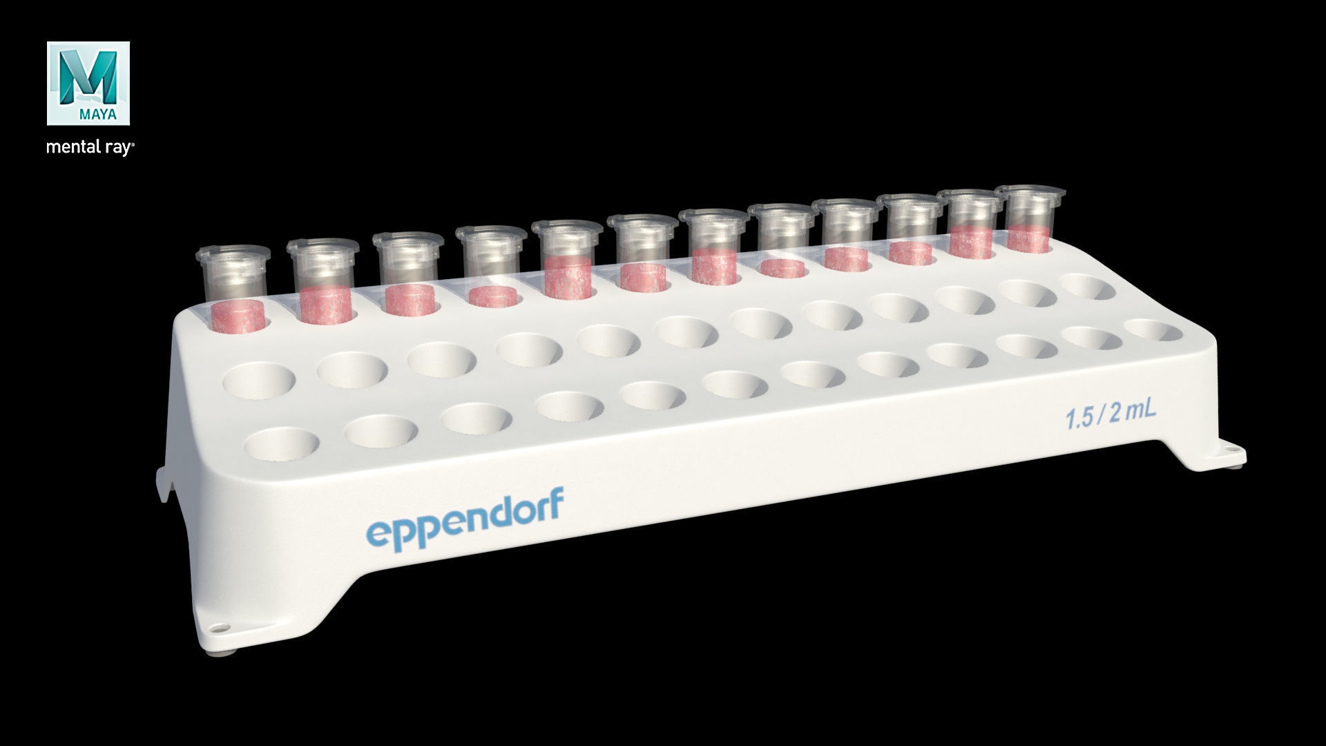 Eppendorf tube rack 1 5ml 2ml Low-poly 3D model_12