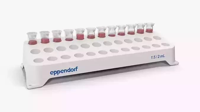 Eppendorf tube rack 1 5ml 2ml Low-poly 3D model